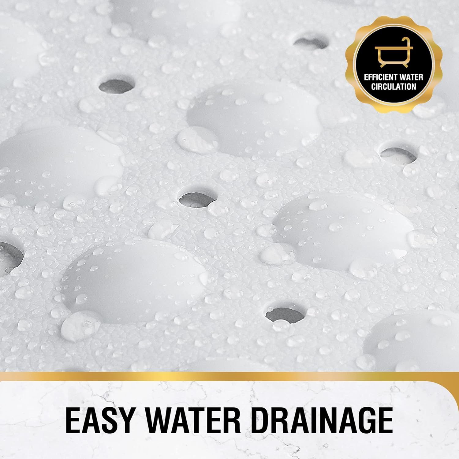 Ophy Badematte Rutschfeste Badematte (100 x 40 cm) – extra lang, BPA-frei, schimmelresistent & maschinenwaschbar, Antirutschmatte für Badewanne & Dusche (Weiß) – Bild 5 von 5