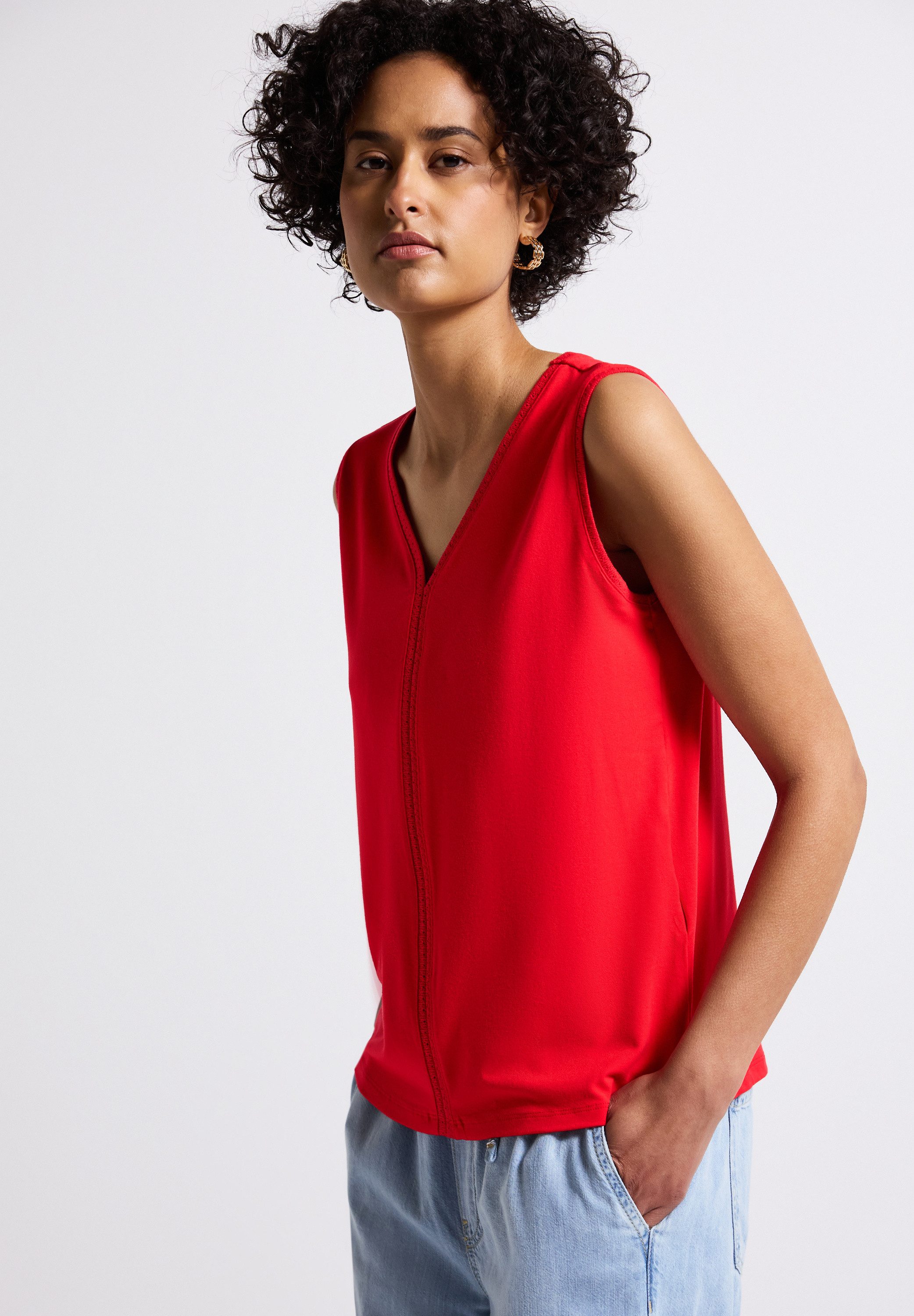 STREET ONE Shirttop mit Häkel Details günstig online kaufen