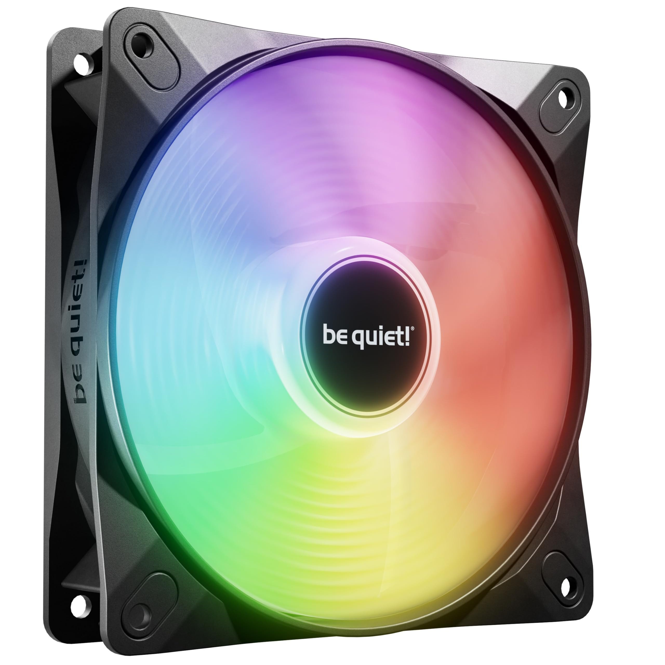 BeQuiet Computer-Kühler Light Wings LX PWM Reverse Black, PWM-Steuerung, RGB-Beleuchtung, Leiser Betrieb, 12 cm Durchmesser