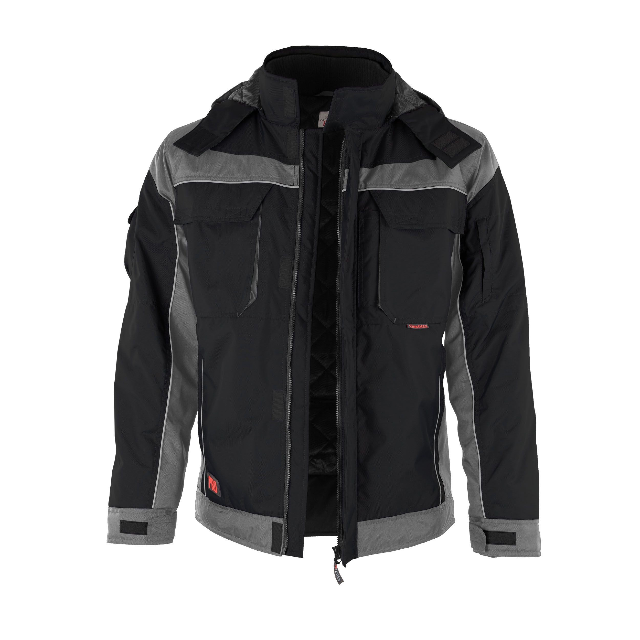 Qualitex Workwear Winterjacke Winterjacke "PRO" schwarz/grau, Gr. L günstig online kaufen