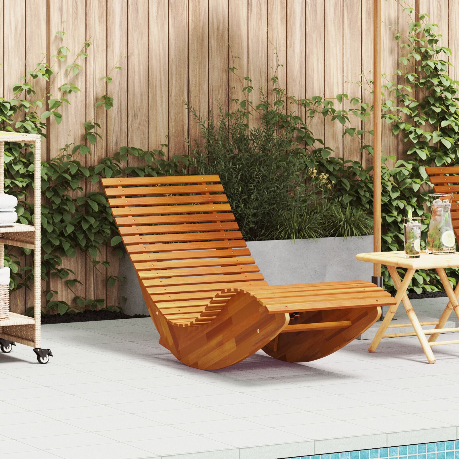 vidaXL Gartenliege 154 x 60 x 74 cm Schaukelsonnenliegen 2 Stück aus Akazienholz