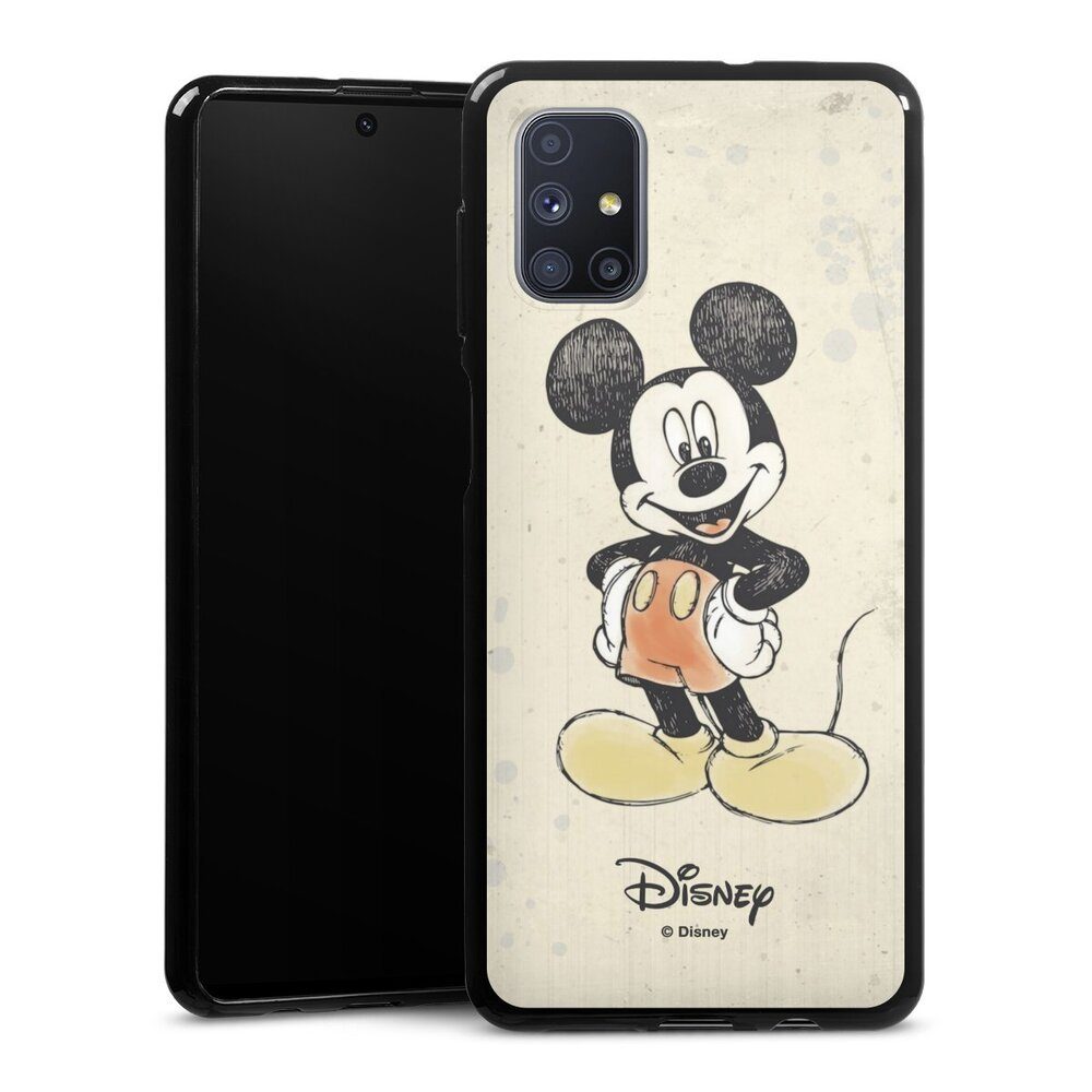 DeinDesign Handyhülle Offizielles Lizenzprodukt Mickey & Minnie Mouse Wasserfarbe, Samsung Galaxy M51 Silikon Hülle Bumper Case Handy Schutzhülle