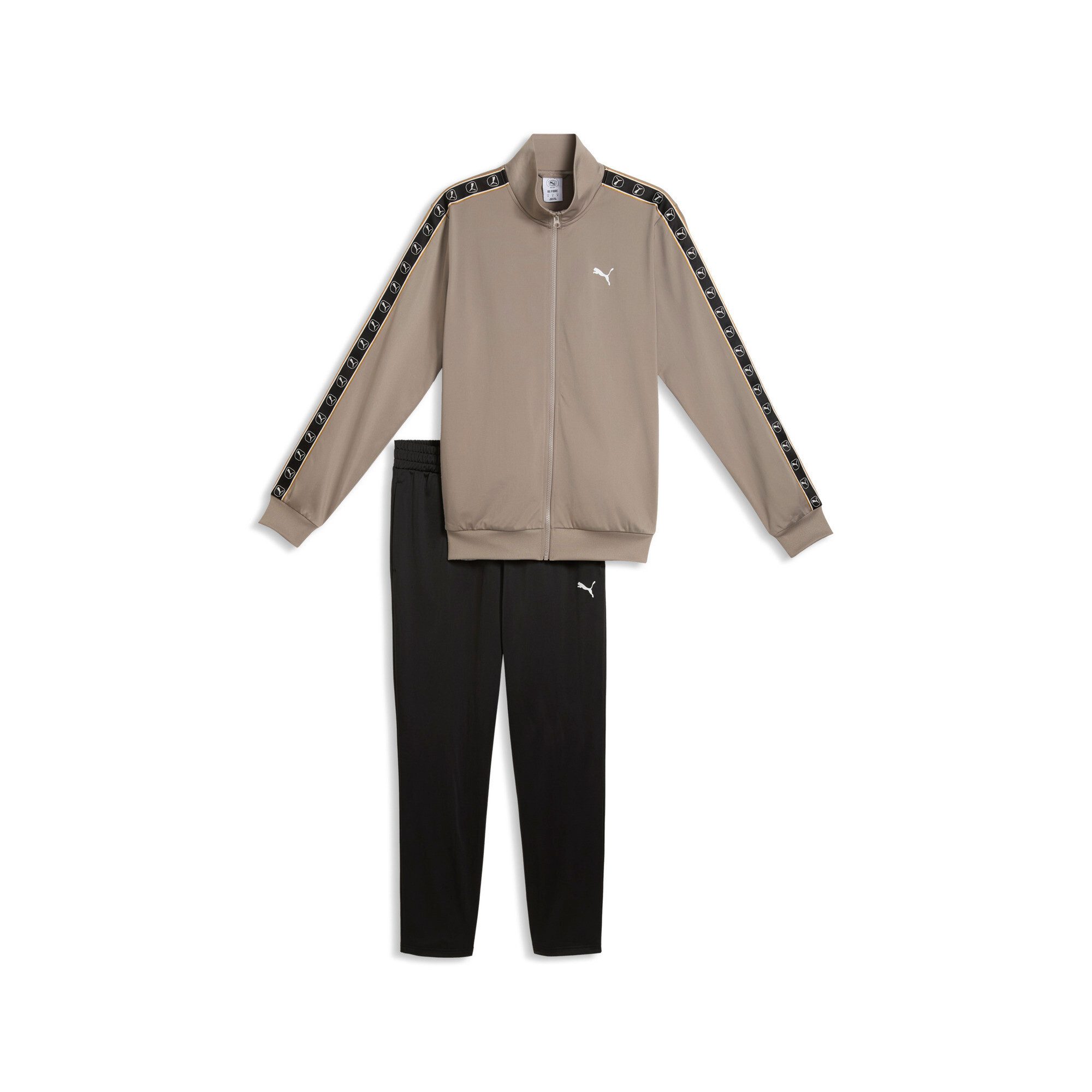 PUMA Trainingsanzug POLY TAPE SUIT (2-tlg), zweiteiliges Set, mit Reißverschluss, Langarm-Oberteil, Regular Fit