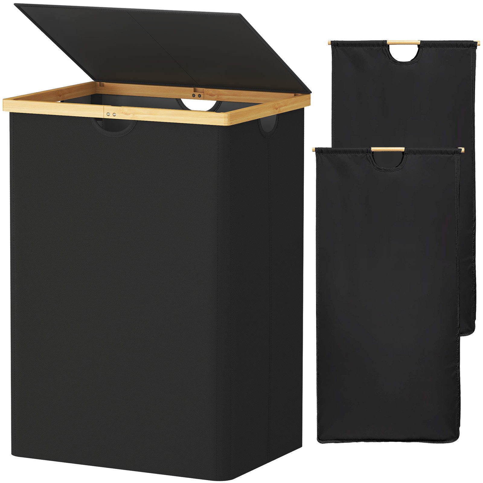 Lifewit Wäschebox Bambus Wäschekorb mit Deckel, günstig online kaufen