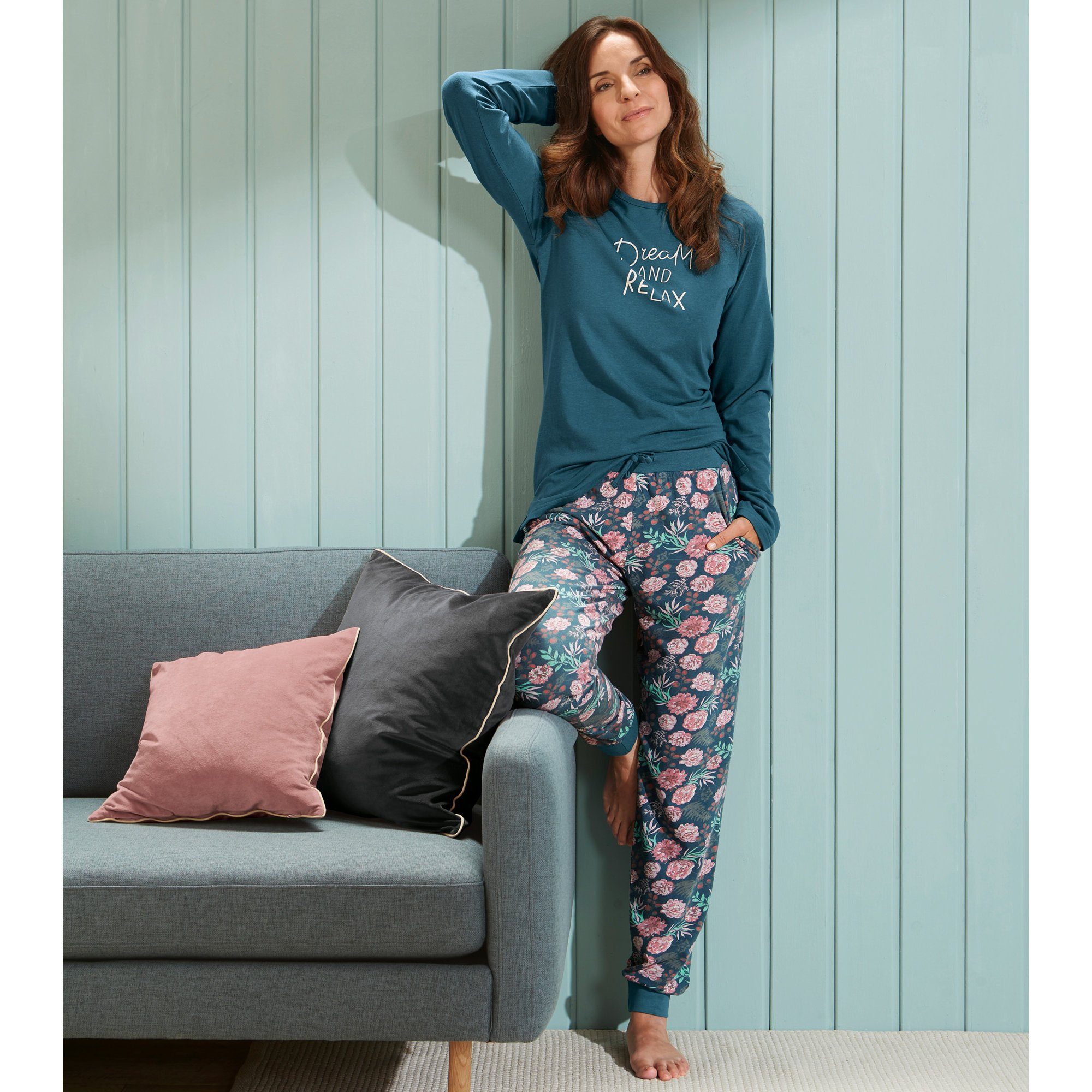 Erwin Müller Pyjamaoberteil Damen-Langarmshirt Single-Jersey Uni