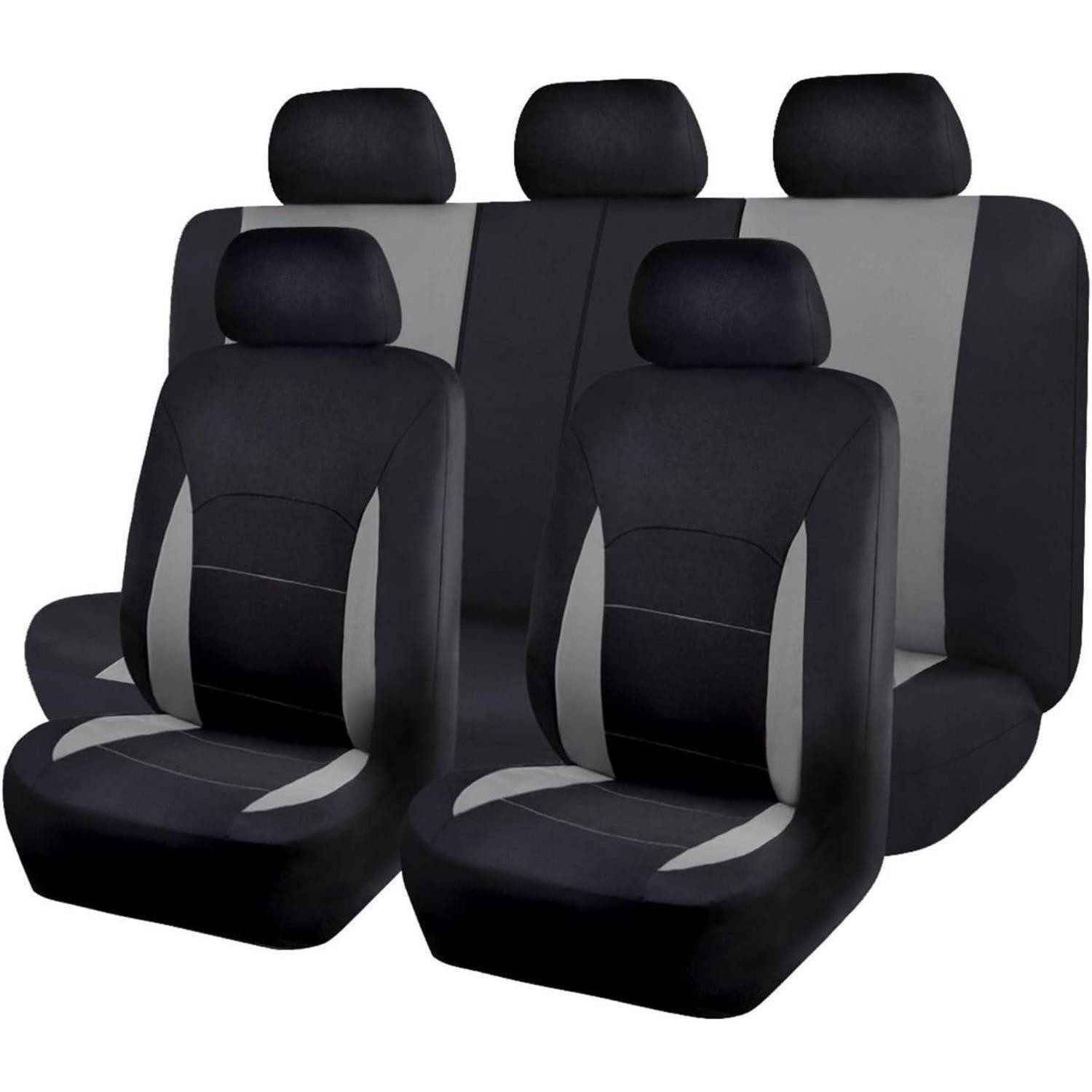 LuxusKollektion Autositzbezug Auto Sitzbezüge Set Grau Schwarz Universal