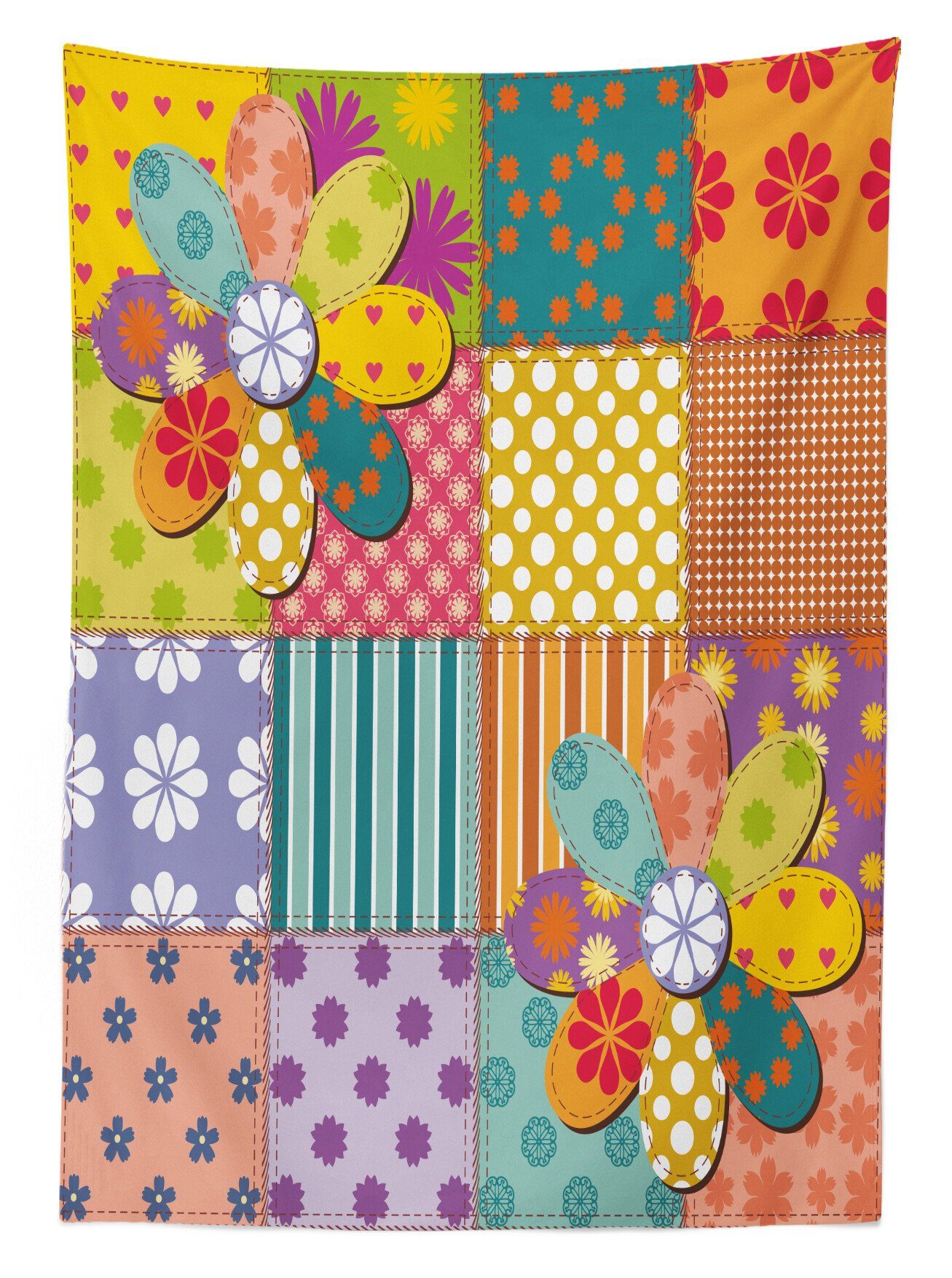 Abakuhaus Tischdecke Farbfest Waschbar Für Außen Mix den Klare Bereich Bunt geeignet Blumen-Tupfen Farben