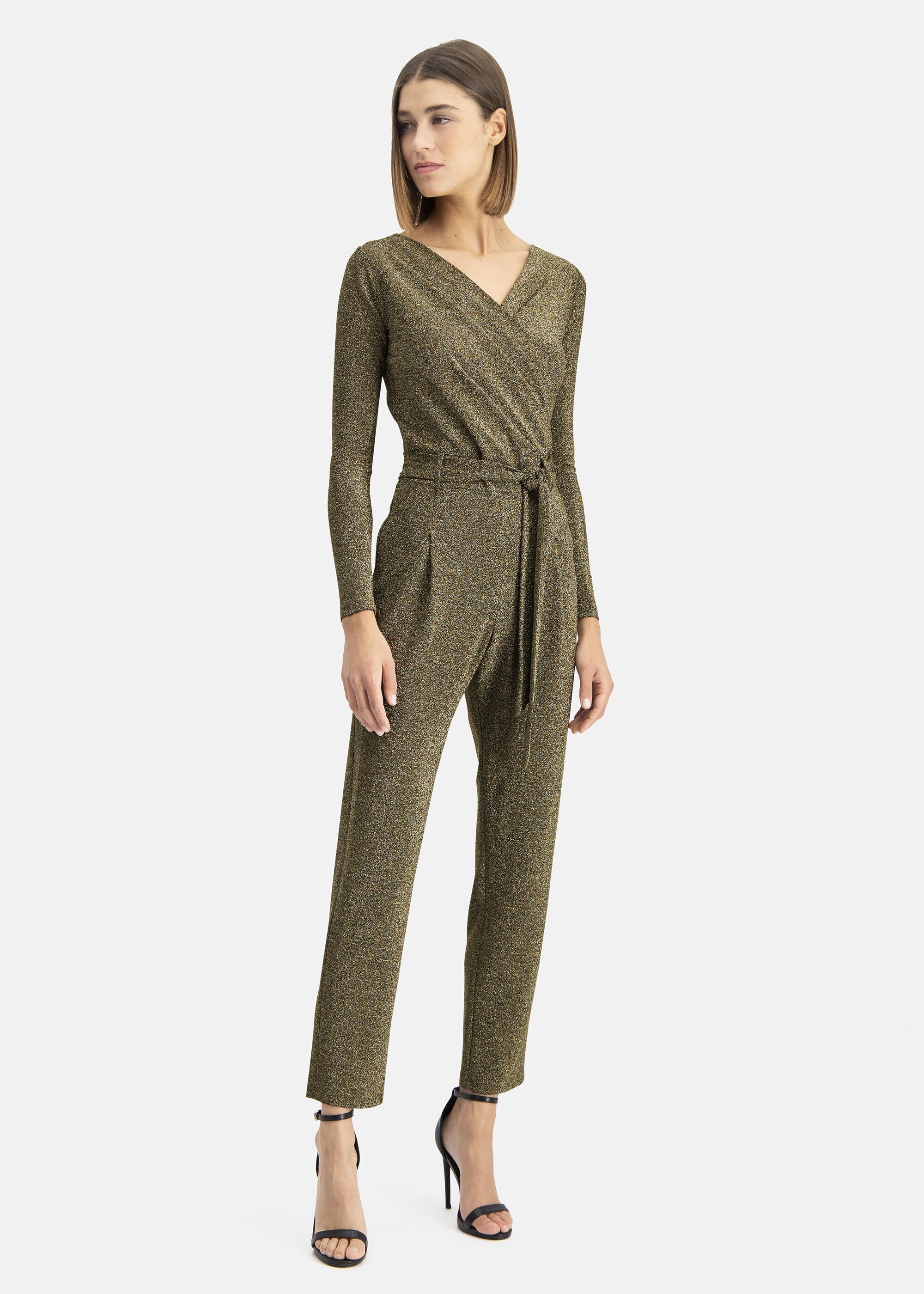 Nicowa Jumpsuit BOMBANO (1-tlg) mit Wasserfallausschnitt und Bindegürtel