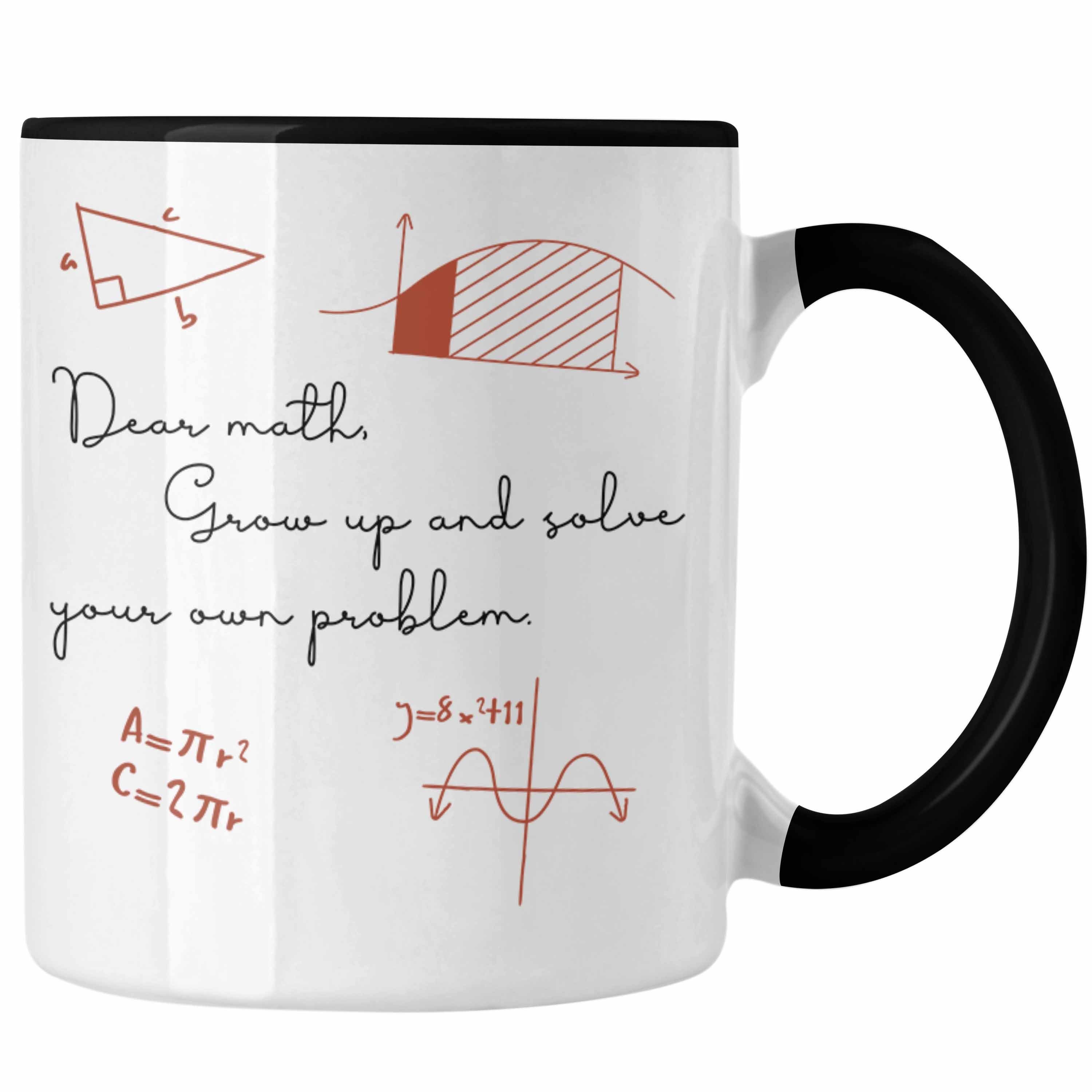 Trendation Tasse Lustige Tasse Geschenk für Mathematiker, Lehrer oder Studenten Mathe K Schwarz
