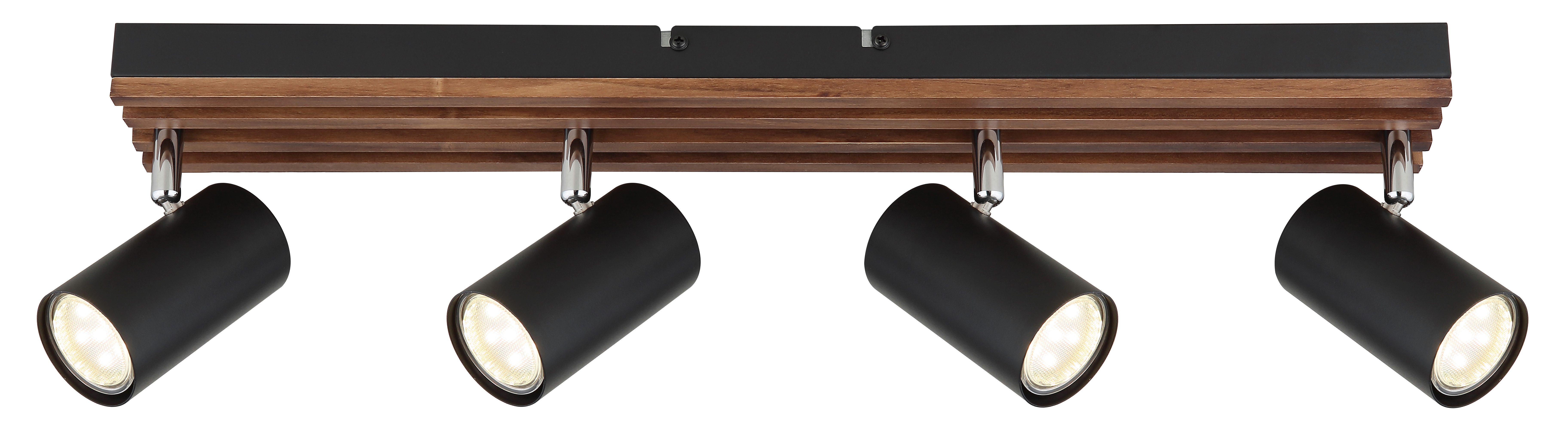 GLOBO LIGHTING Deckenspot KAYDEN, ohne Leuchtmittel, Deckenstrahler schwarz/Holz, schwenkbar, GU10