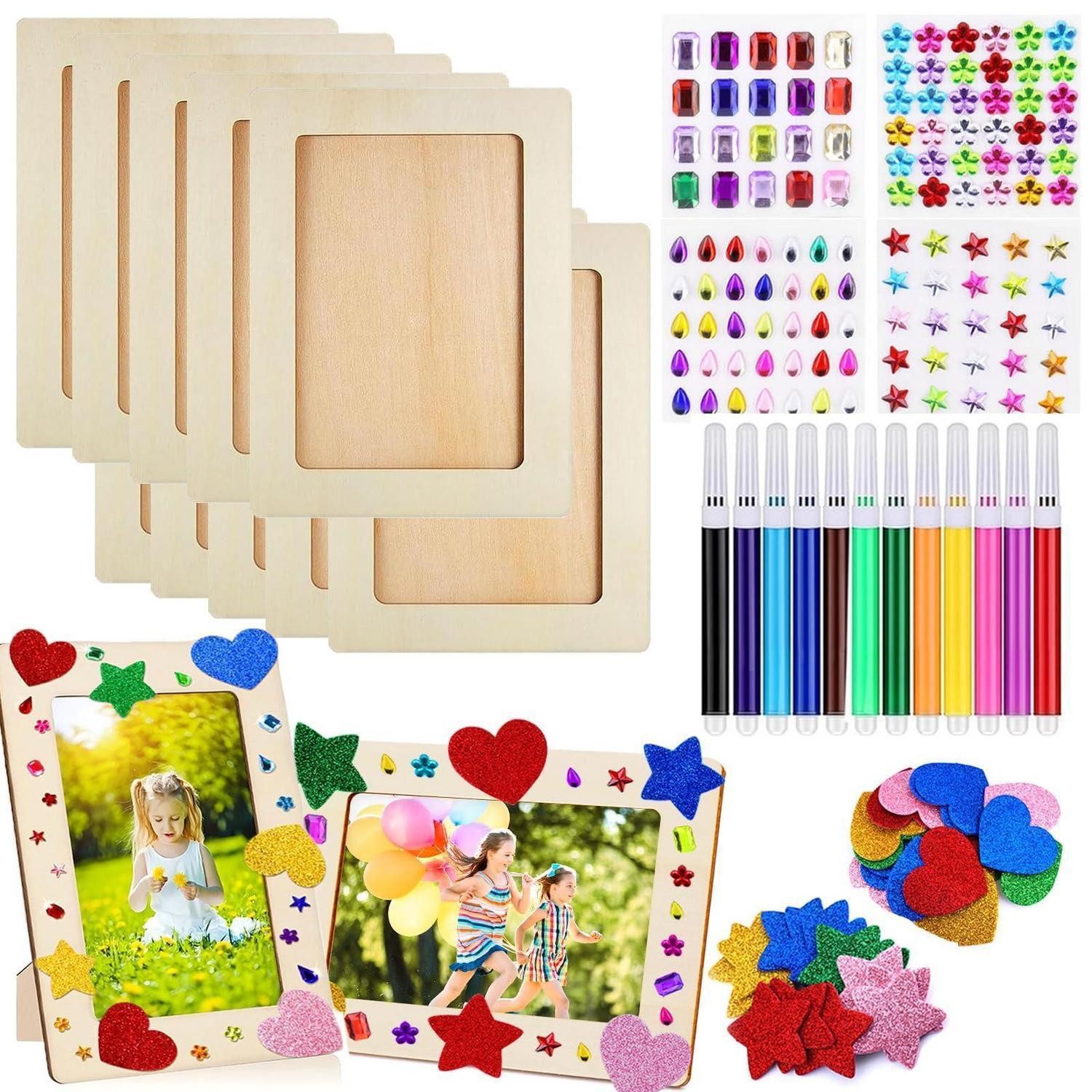 LuxusKollektion Bilderrahmen zum Basteln Bilderrahmen Set zum Bemalen Holz, (10 St)