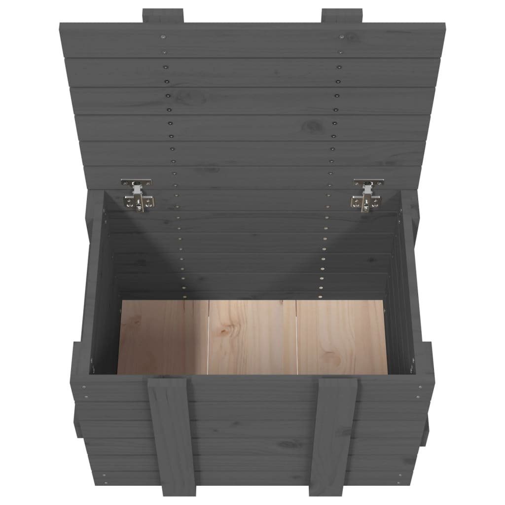 vidaXL Aufbewahrungsbox 58x40,5x42 Kiefer Grau St) (1 cm Truhe Massivholz