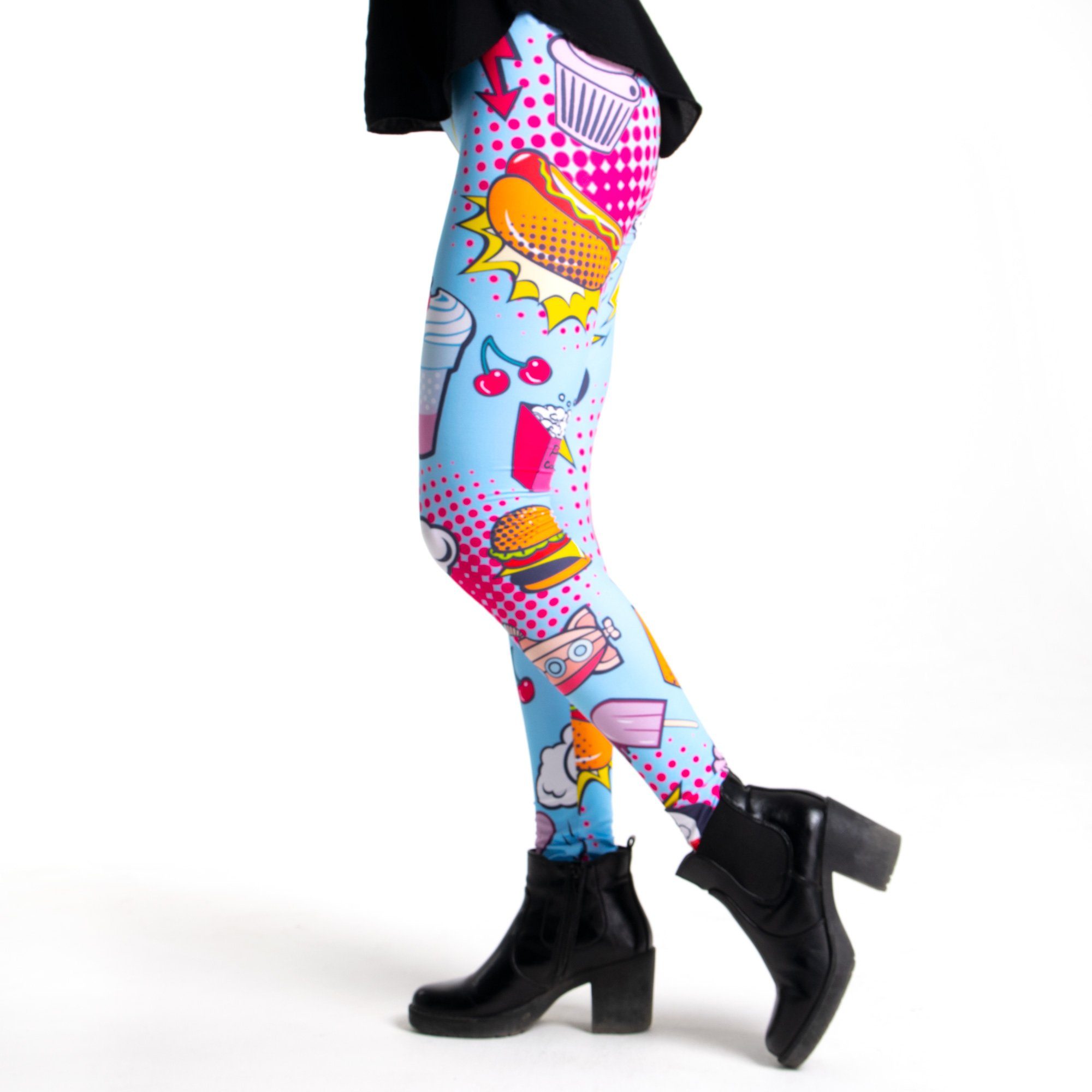 cosey Leggings Bunte Leggings mit auffälligem Motivdruck, 2 Größen (XS–S & günstig online kaufen