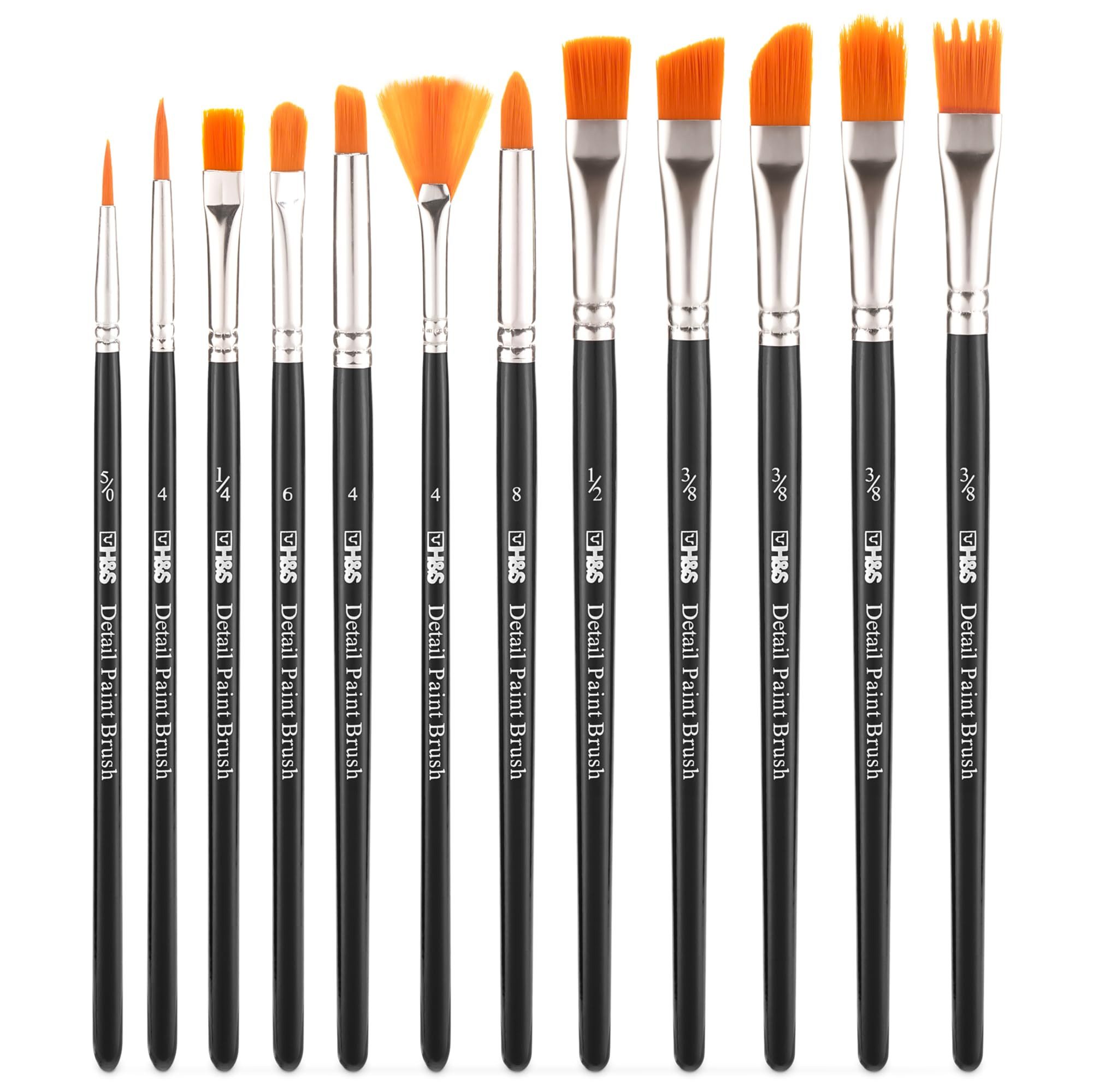 Pinsel H&S Pinselset für Acrylfarben Aquarell und Ölfarben - 12er Set -