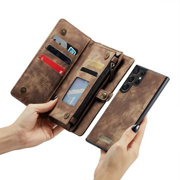 Wigento Handyhülle Für Samsung Galaxy S23 Ultra Multifunktion Teilbare Tasche Geldbörse