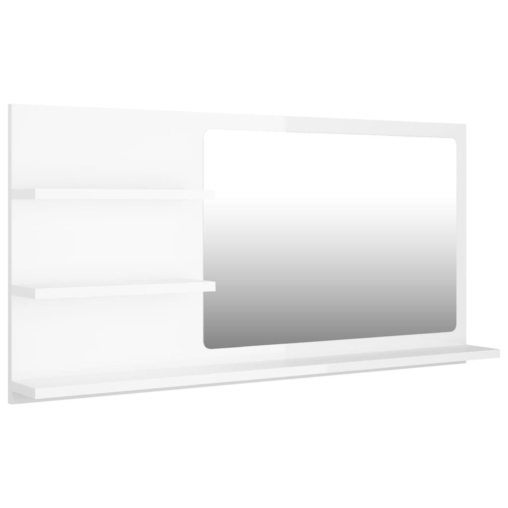 cm), Hochglanz-Weiß Spanplatte, 90x45x10 Friedensau Badspiegel in aus (B/H/T: möbelando Acryl