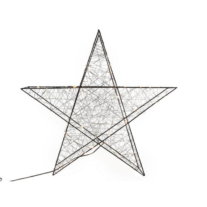 Spetebo LED Stern Stern 120 warmweiße LED - 58 cm - Farbe: schwarz warmweiß Metall Stern 120 LED - Deko Weihnachten Advent