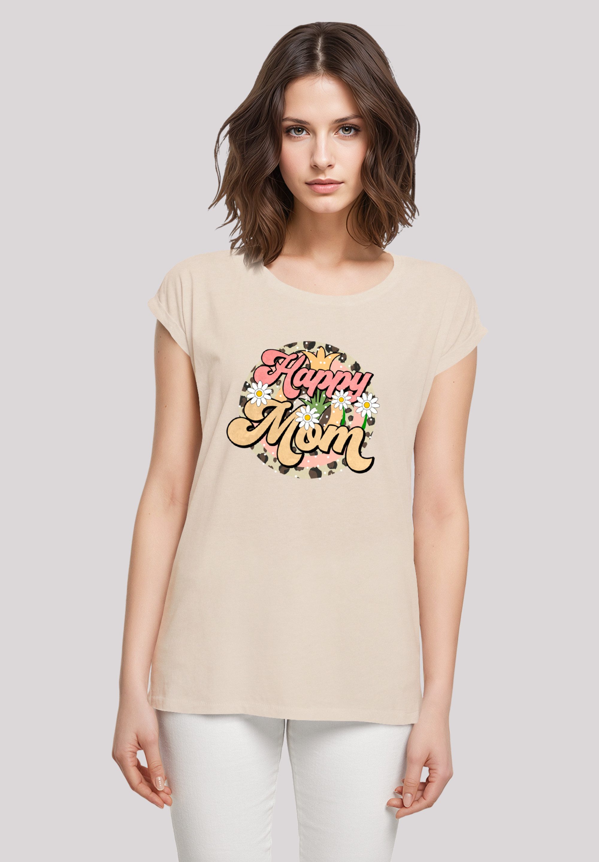 F4NT4STIC T-Shirt Mothers Day Floral Design Happy Mom Premium Qualität