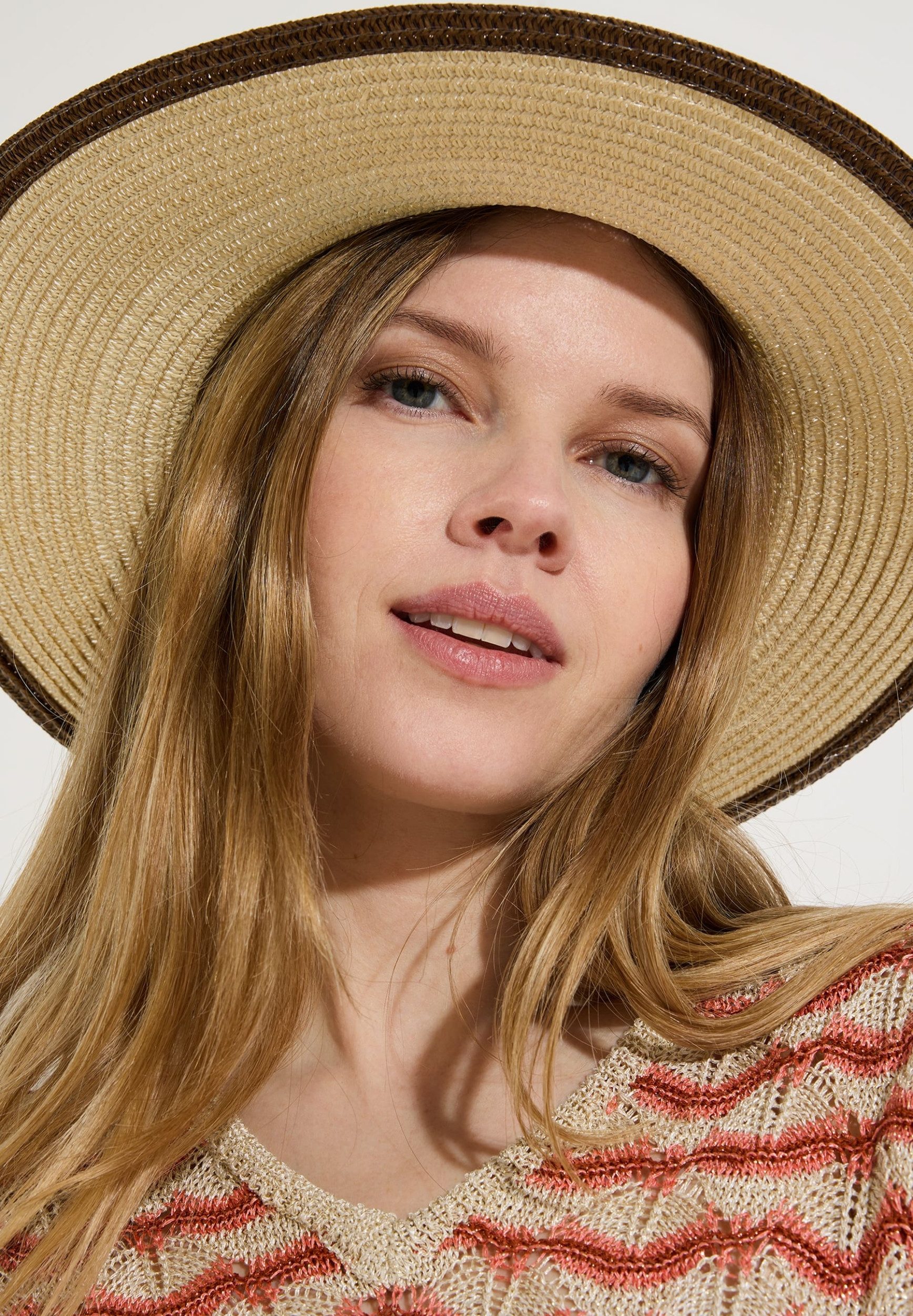 MORE&MORE Schal Straw Hat with Strip