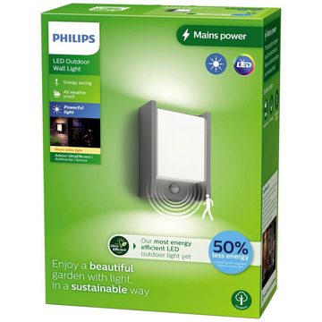 Philips Außen-Deckenleuchte Outdoor Ultra-Efficient Wandleuchte 3.8W, Inkl. Bewegungsmelder