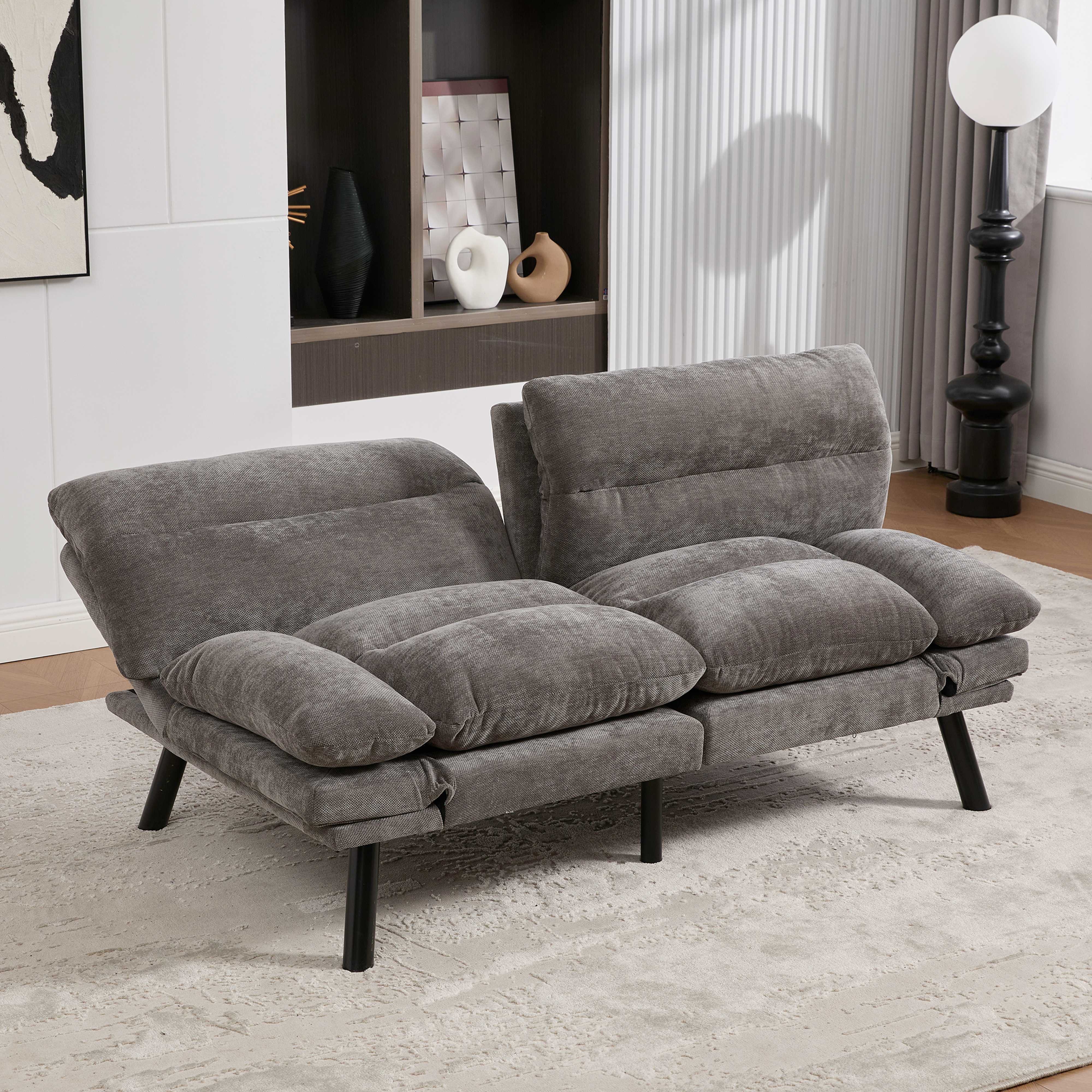 BlingBin 2-Sitzer Chenille-Zweisitzer, Verstellbares 2-Sitzer-Sofa aus Mikr günstig online kaufen