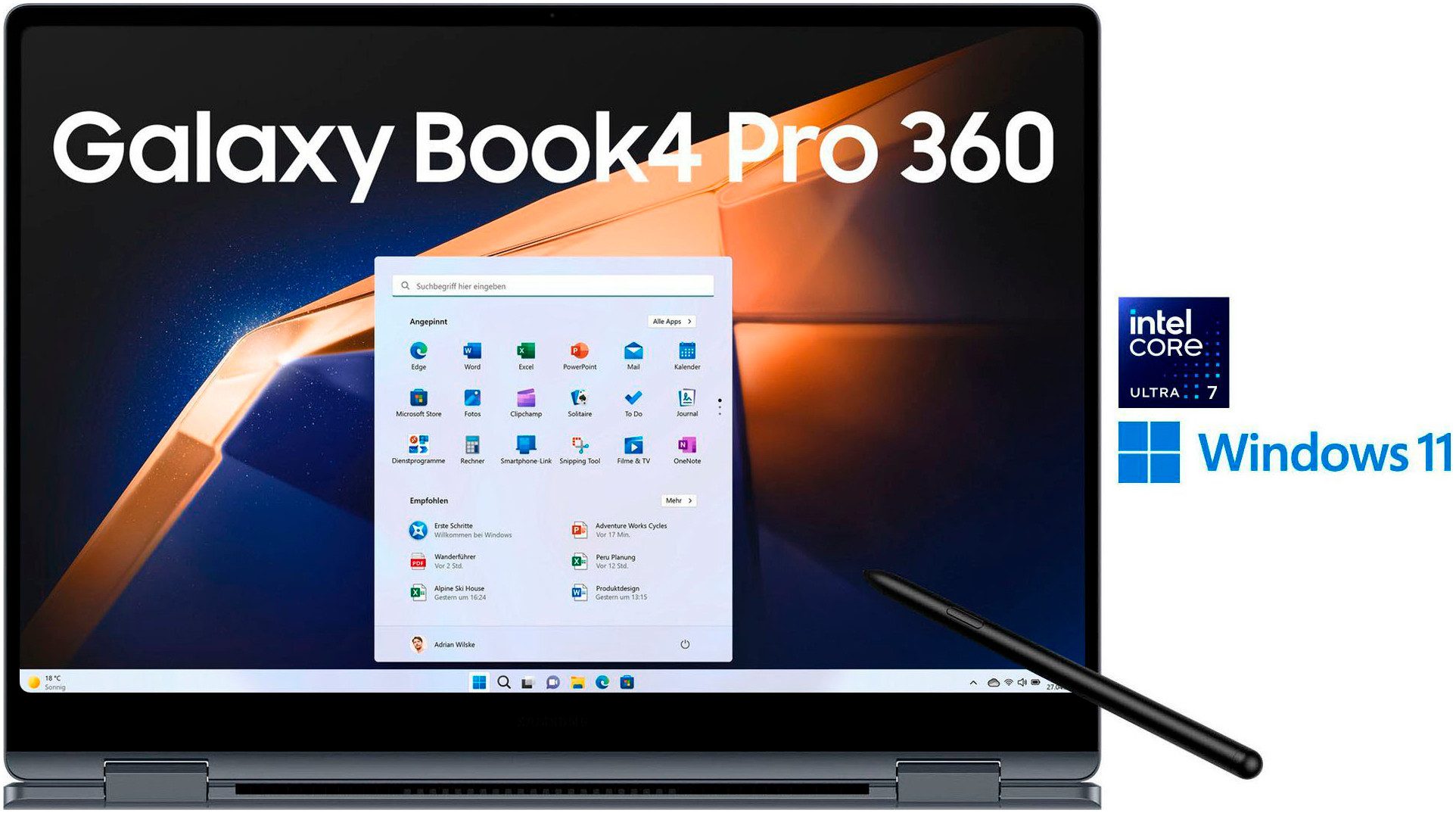 Samsung NP960Q Galaxy Book4 Pro 360 16'' Convertible Notebook (40,6 cm/16 Zoll, Intel Core Ultra 7, 1024 GB SSD, Intel Core Ultra 7 Prozessor, 16 GB RAM & 1 TB SSD)