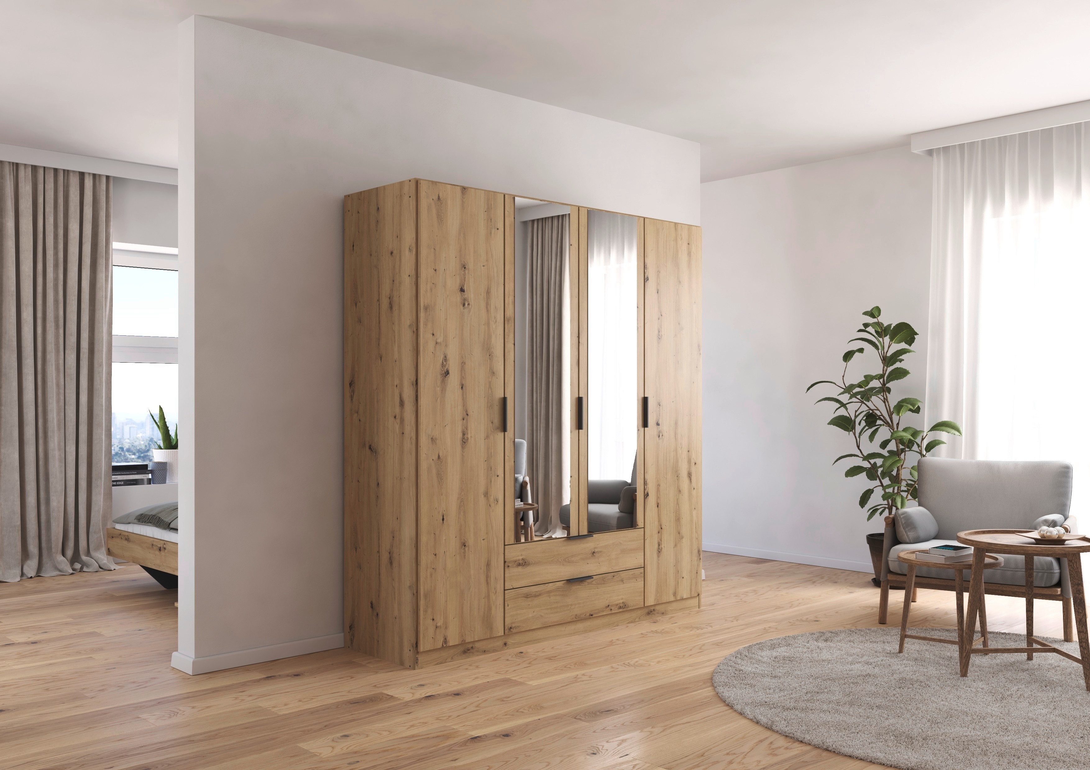 rauch Kleiderschrank Drehtürenschrank Schrank Garderobe Ankleide Schlafzimmer LAGOA (3 verschiedene Ausstattungen BASIC/CLASSIC/PREMIUM (inkl. SOFT-CLOSE) geräu – Bild 2 von 5