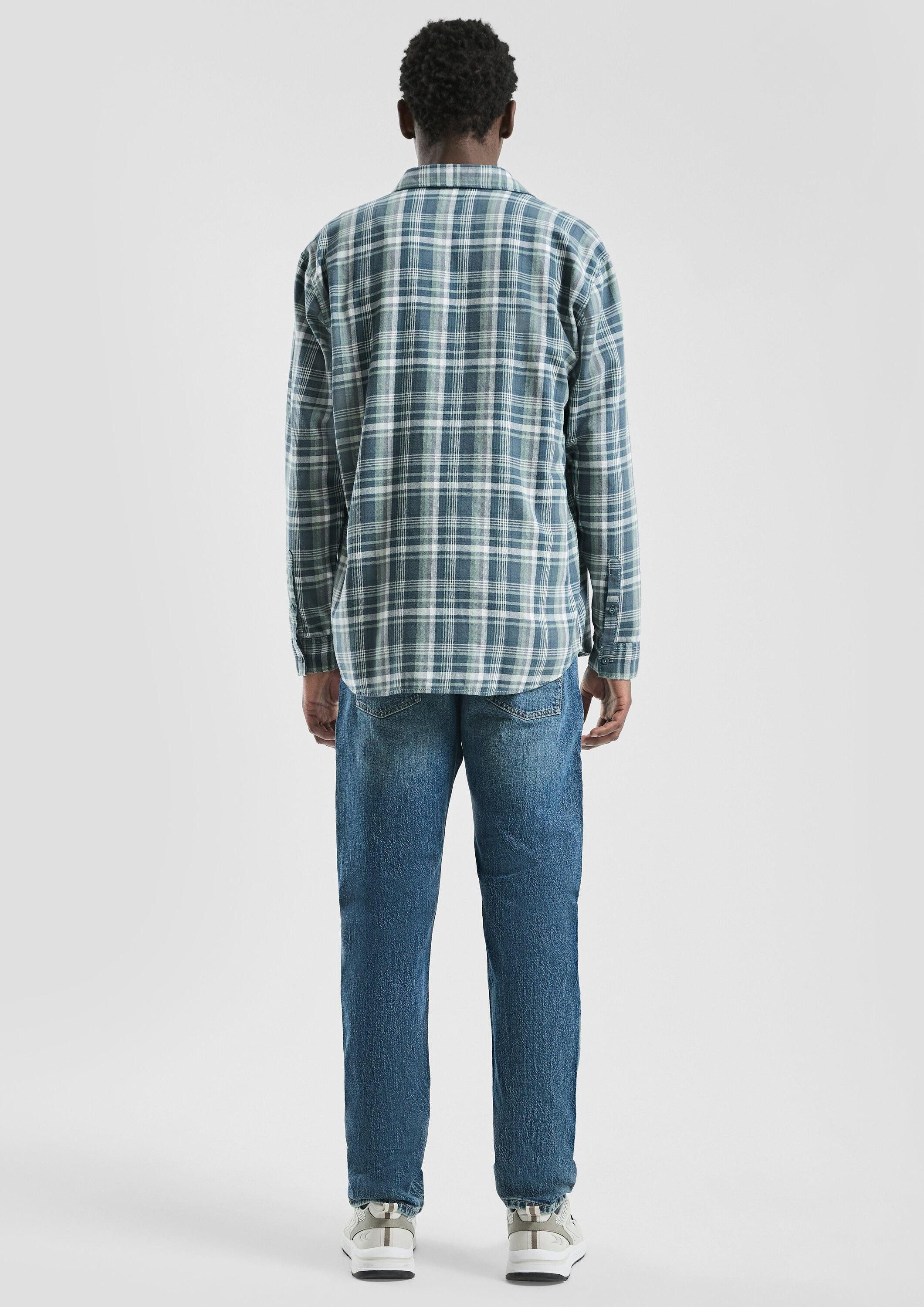 QS Langarmhemd Hemd Regular Fit: Flanellhemd