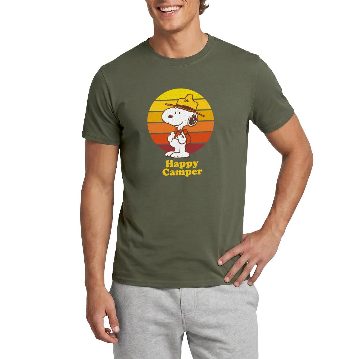 T-Shirt Peanuts Snoopy Happy Camper Camping Männer T-Shirt