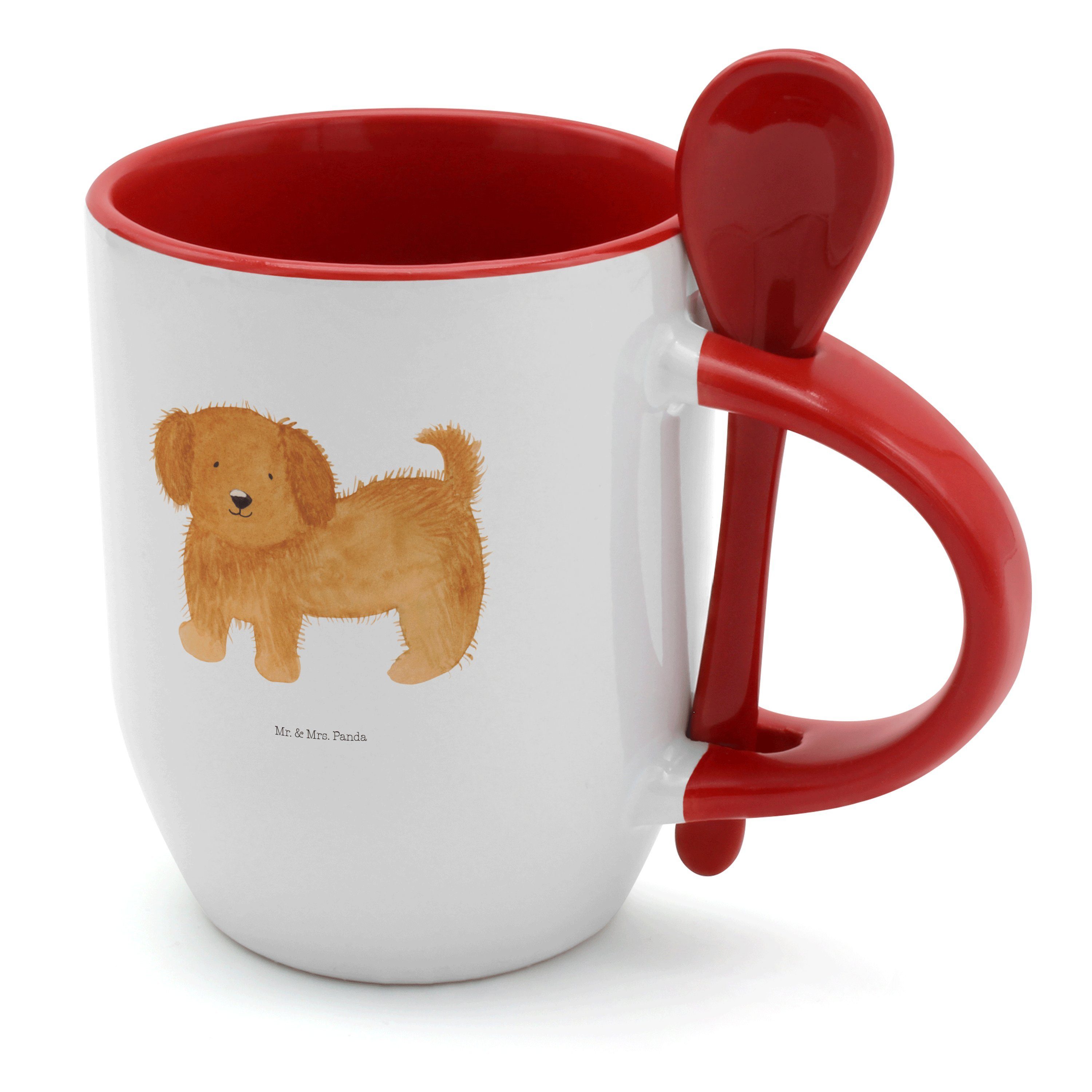 Mr. & Mrs. Panda Tasse »Hund flauschig - Weiß - Hundeliebe, Tierliebhaber,  Tasse mit Löffel, Hundebesitzer, Tasse, Kaffeetasse, Hundemama, süß, Tassen,  kuschelig, Sprüche«, Keramik online kaufen | OTTO