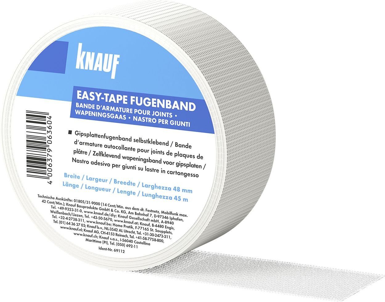 KNAUF Glasfasergewebe Knauf Gipsfaser-Fugenband easy-tape 45 m x 48 mm – Bild 4 von 4