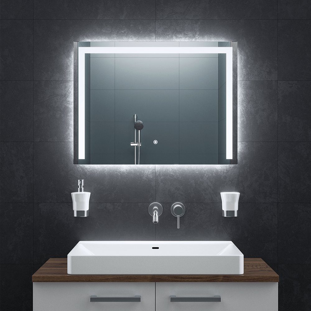 Bringer Badspiegel BRS105, Badezimmerspiegel mit Anti-Beschlag und Speicherfunktion