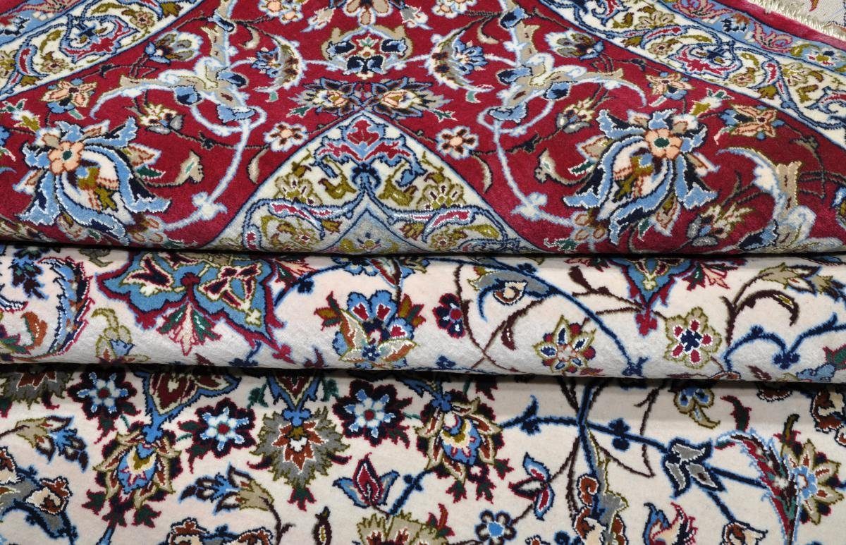 Höhe: 6 Handgeknüpfter mm Orientteppich, Isfahan Seidenkette Orientteppich Nain 158x232 Trading, rechteckig,