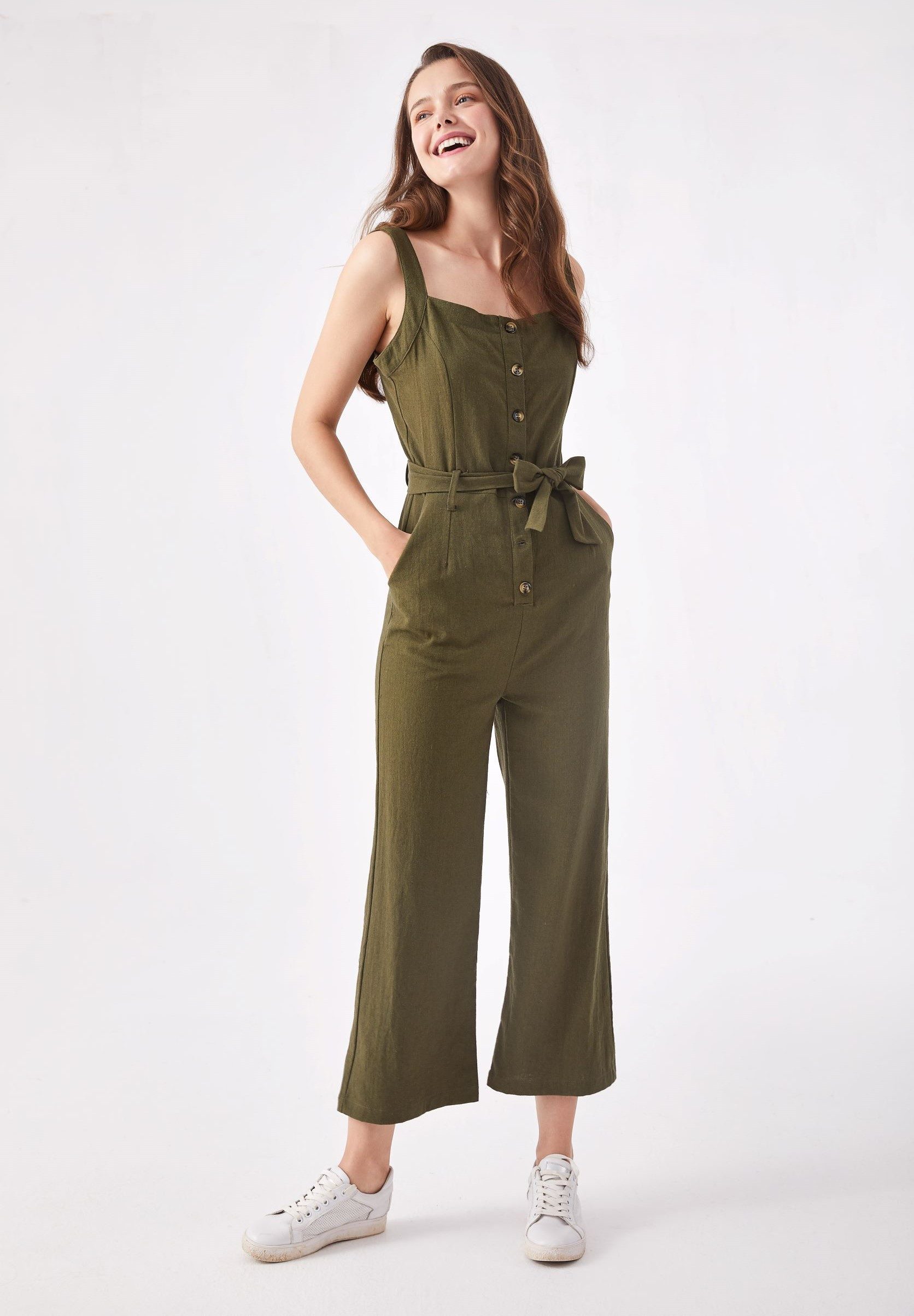 Aiki Keylook Overall Olive It (1-tlg) mit Bindegürtel