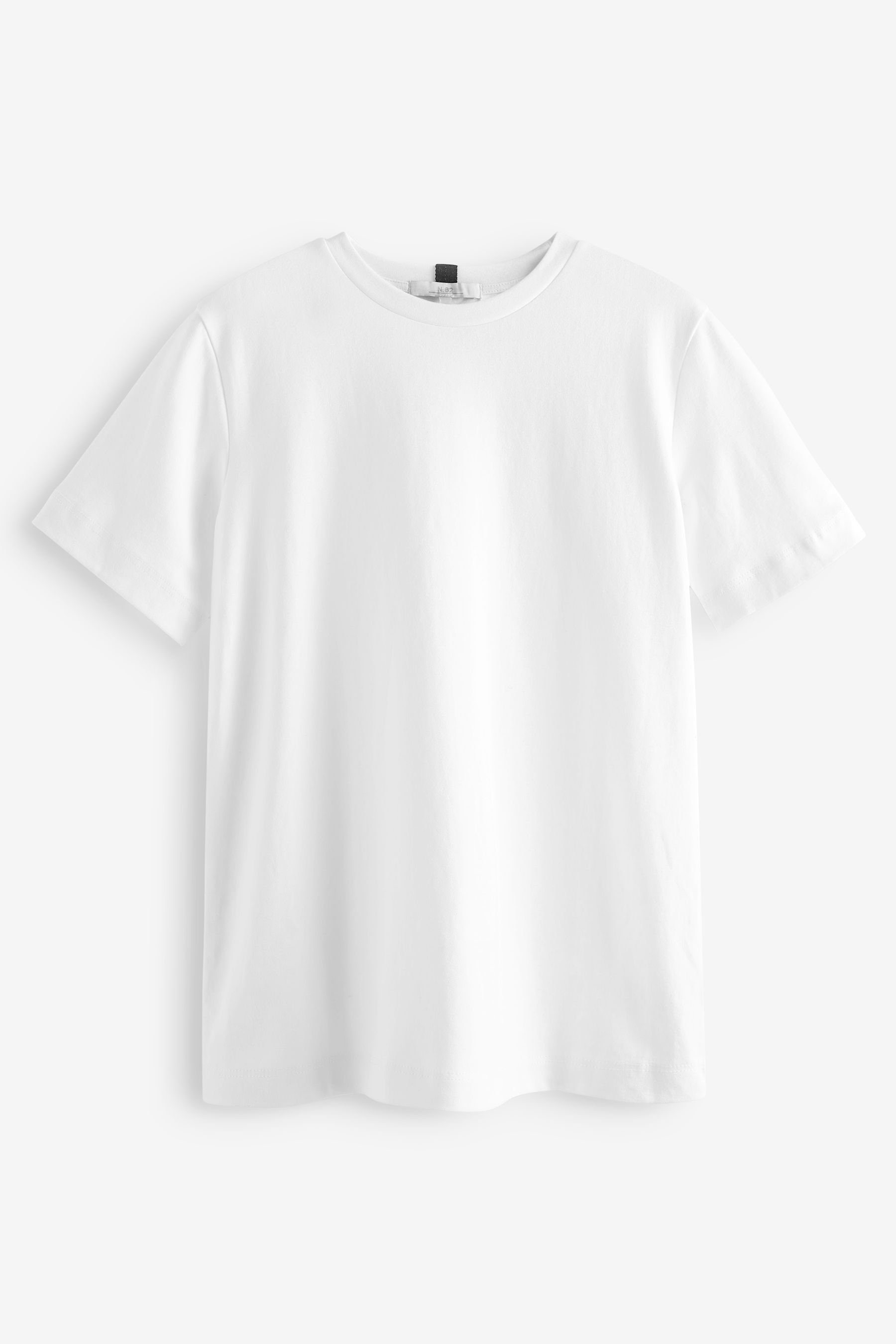 Next White Schweres mit T-Shirt (1-tlg) Rundhalsausschnitt T-Shirt