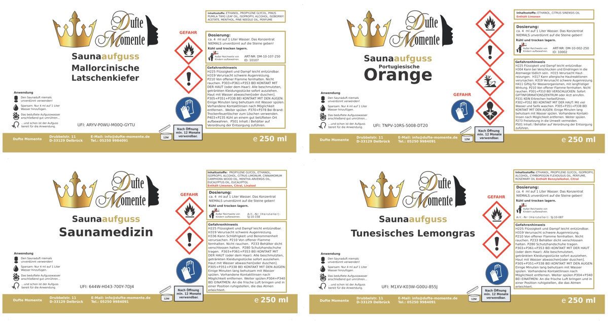 Dufte Momente Sauna-Aufgussset 8 x 250ml günstig online kaufen