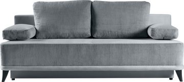 WERK2 Schlafsofa Rosso, 2-Sitzer Sofa und Schlafcouch mit Federkern & Bettkasten