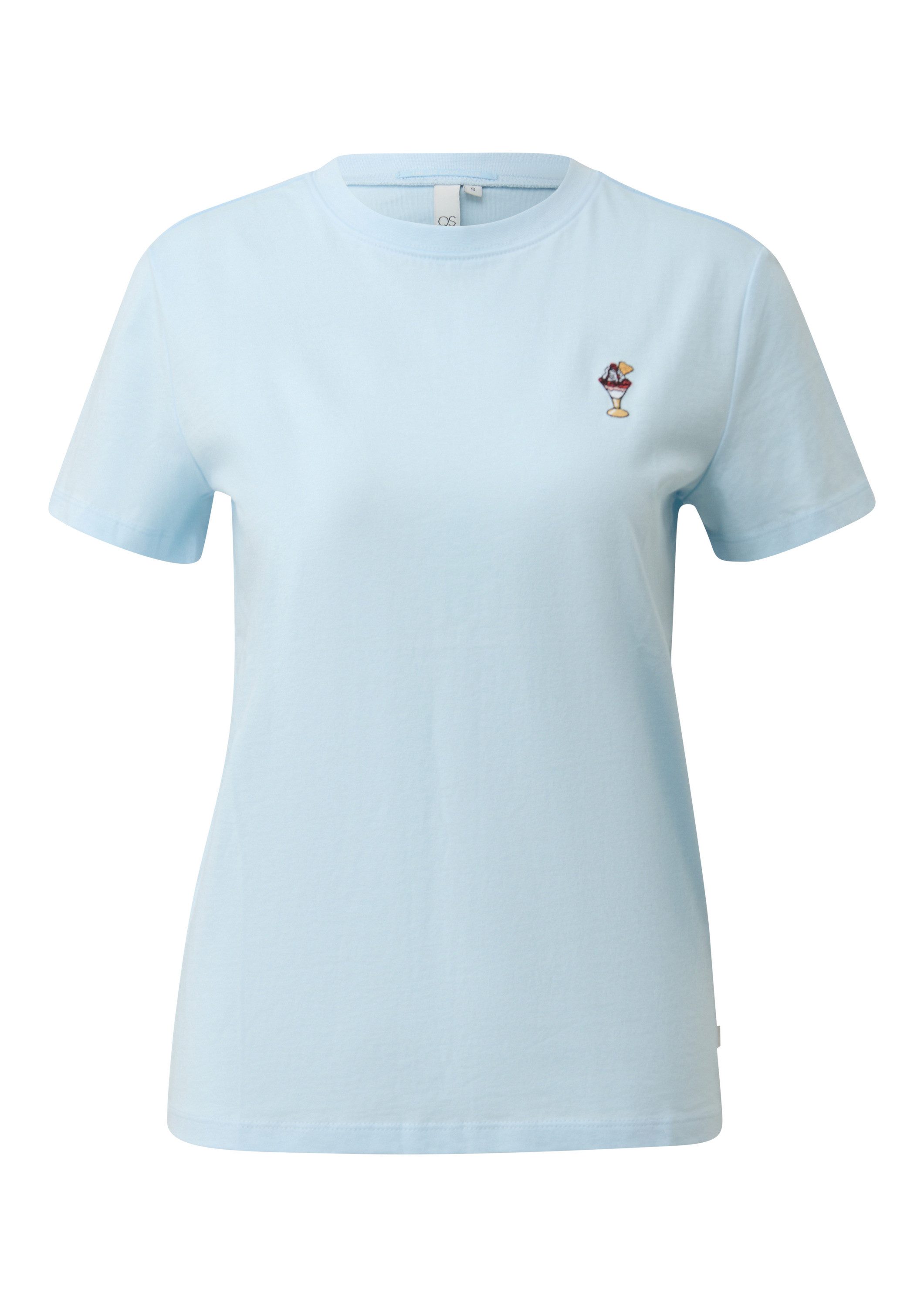 QS Kurzarmshirt T-Shirt T-Shirt mit Stickerei günstig online kaufen