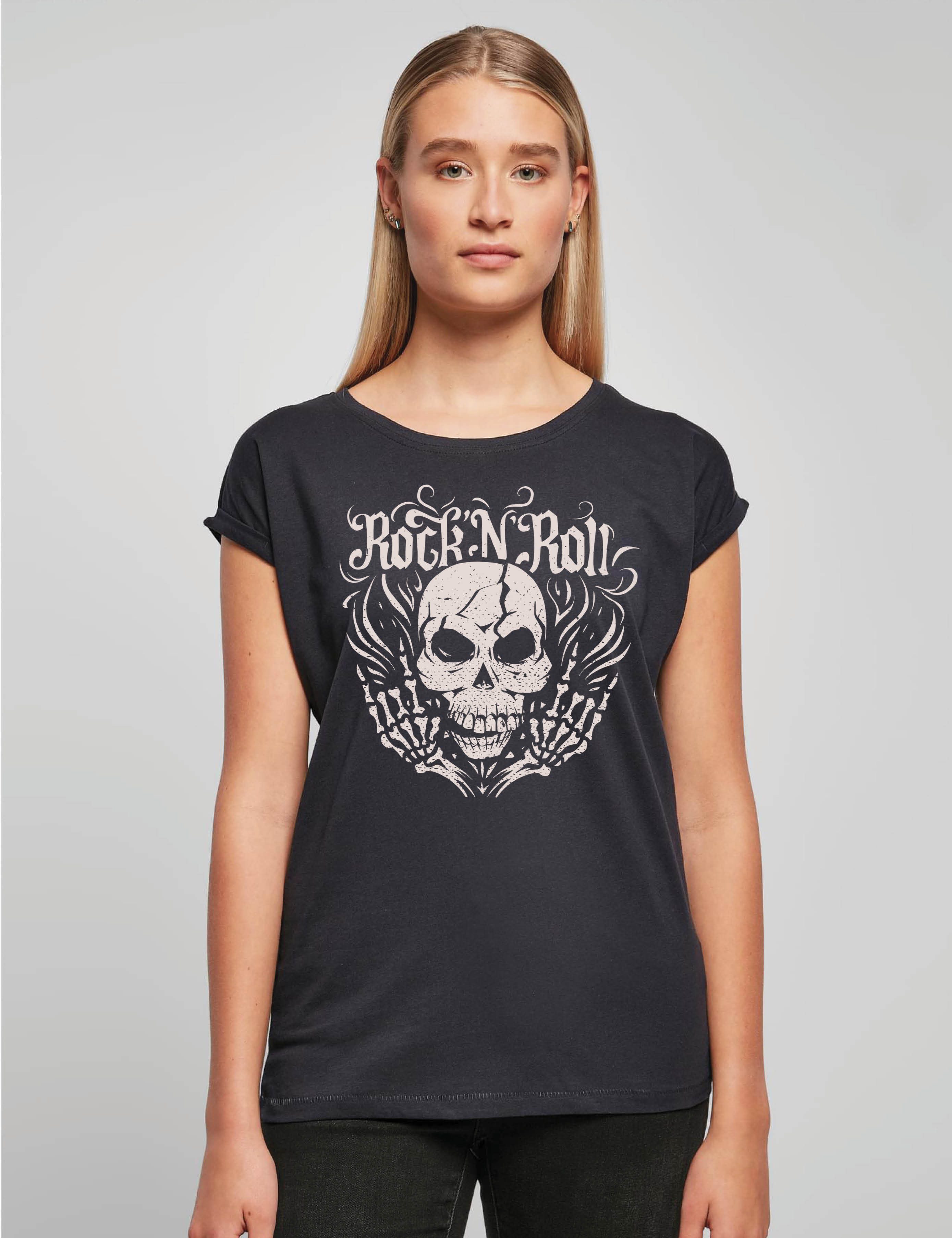 Youth Designz Print-Shirt "Skull Rock N Roll" Damen T-Shirt Statement oder günstig online kaufen