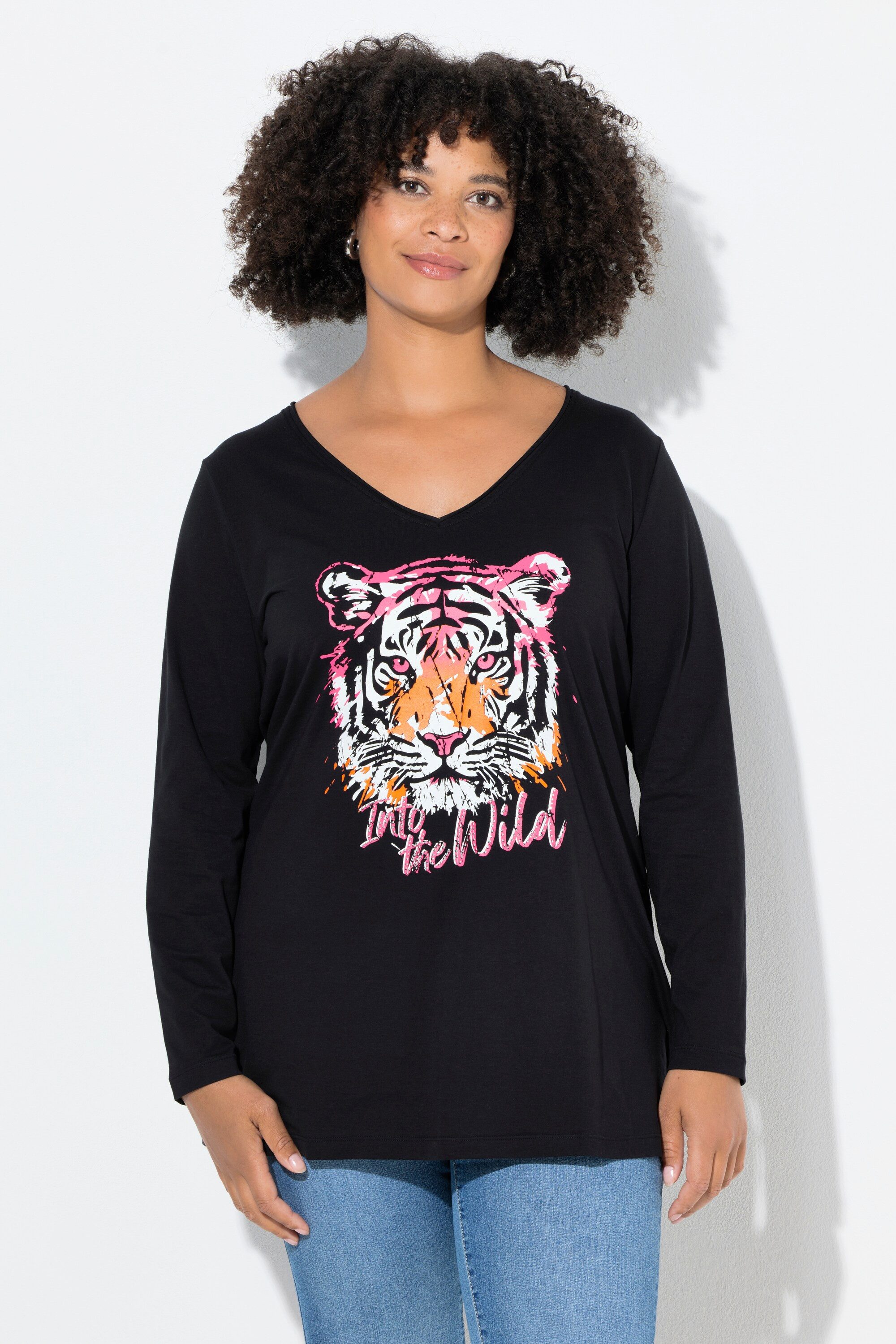 Angel of Style T-Shirt Langarmshirt Glitzersteinchen auf dem Tigermotiv günstig online kaufen