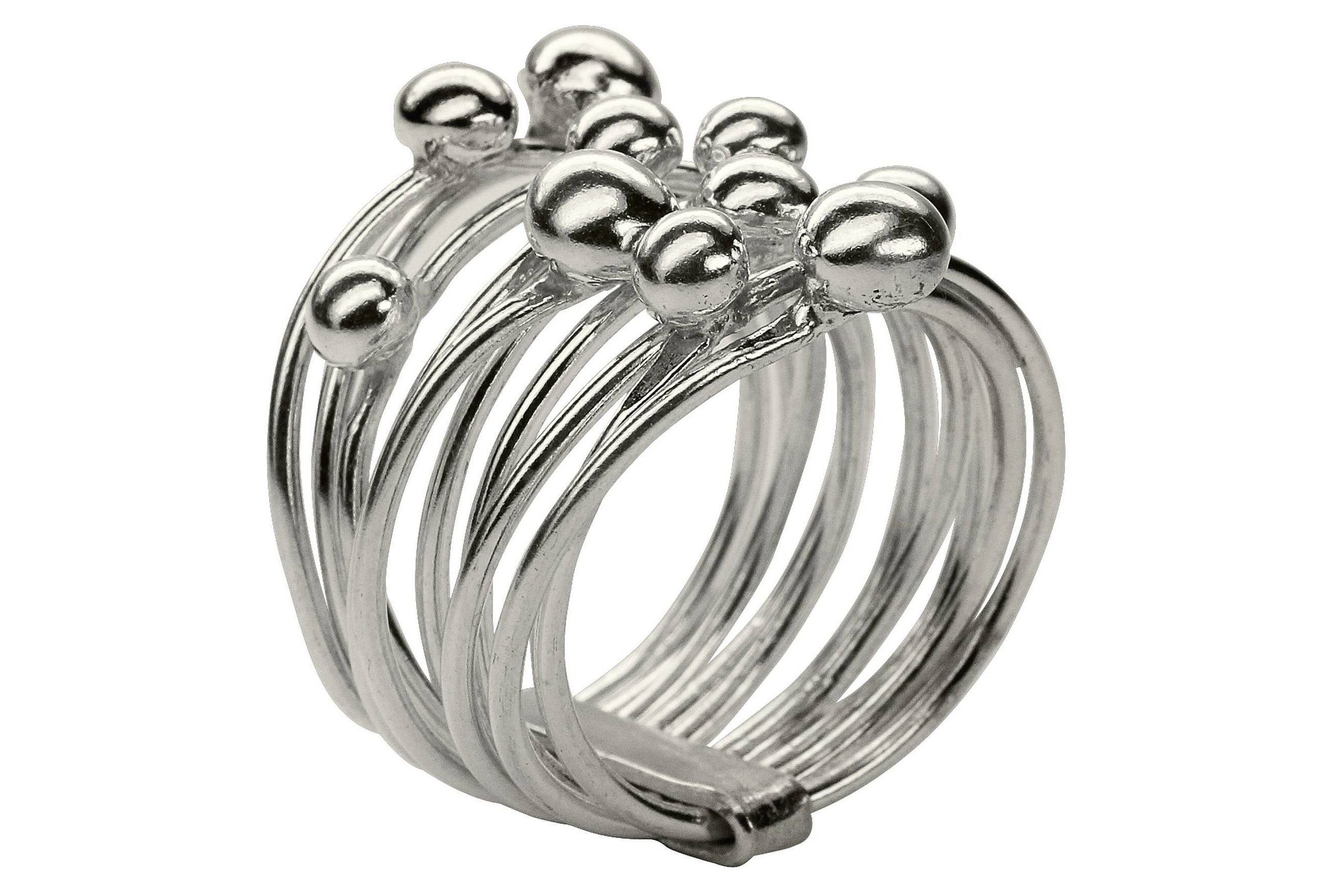 SILBERMOOS Silberring Kugelring aus 10 frei beweglichen Einzelringen, 925 S günstig online kaufen