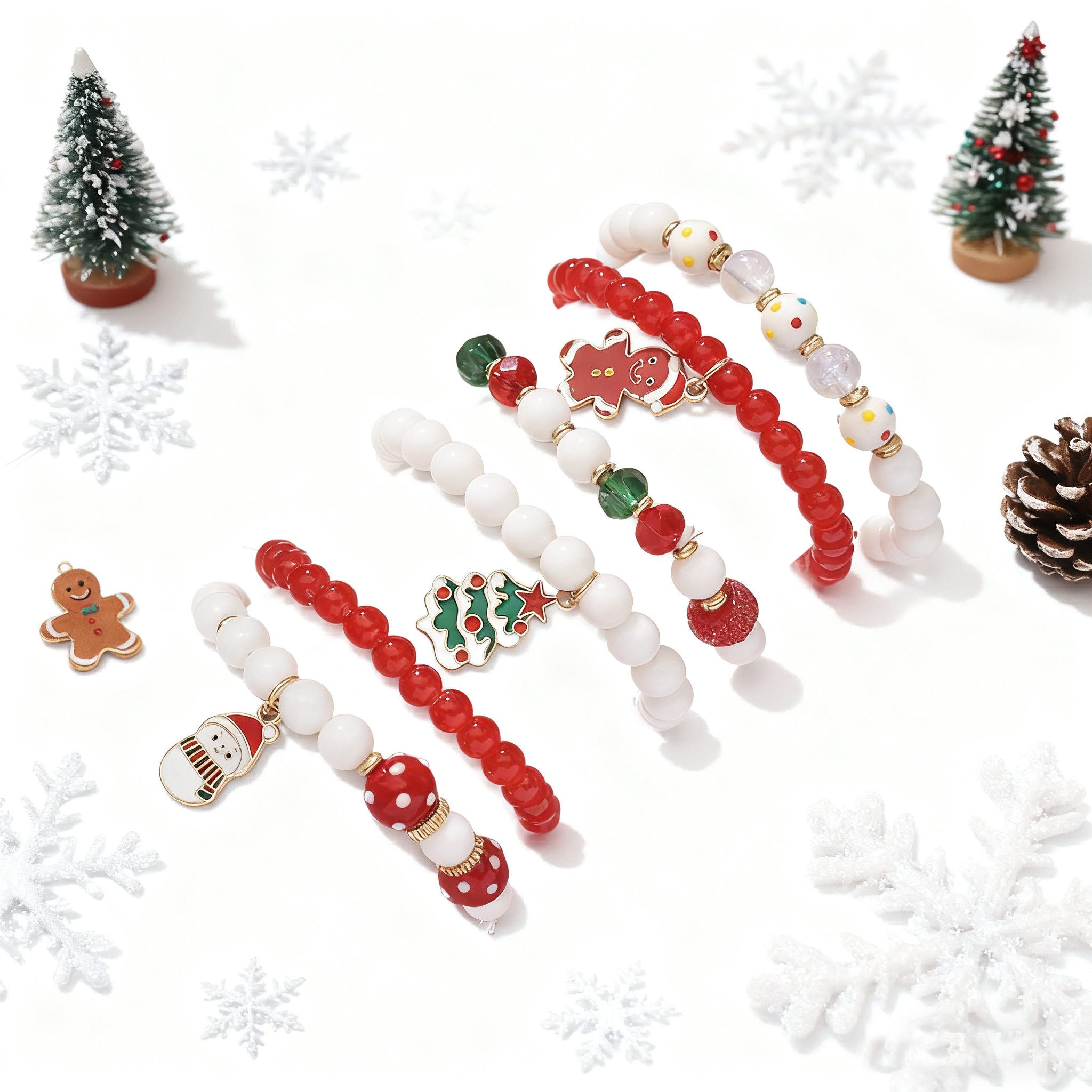 Kityhome Armband Set Weihnachts Armband mit Anhänger - Dehnbar, Als Schmuck günstig online kaufen