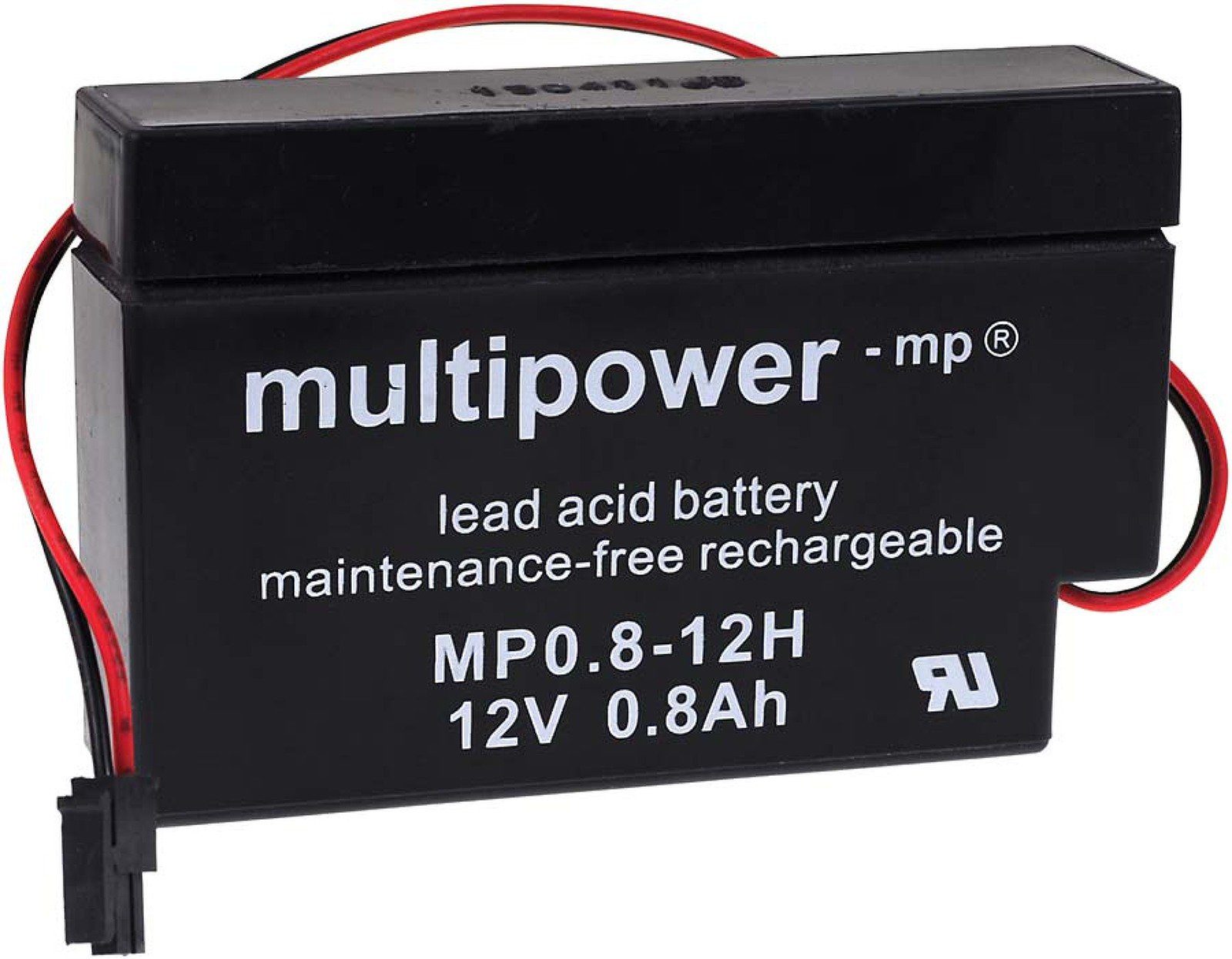 Powery Bleiakku multipower MP0.8-12H für Solar Rolladen Heim & Haus Bleiakkus 800 mAh (12 V)