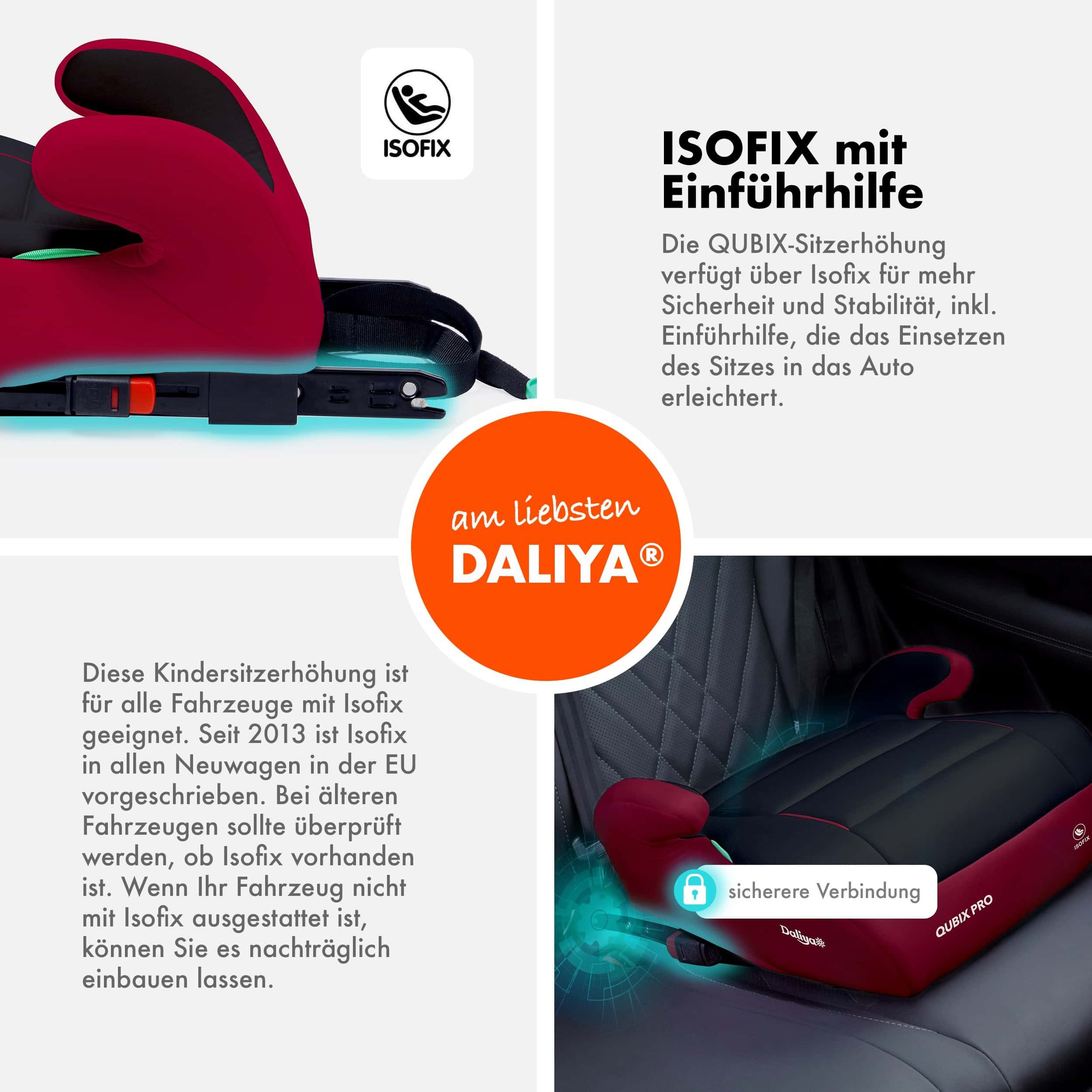 Daliya® Kindersitzerhöhung QUBIX PRO ISOFIX Kindersitz, ab: ab 6 Jahre oder 125cm Körpergröße, bis: bis 12 Jahre oder 150cm Körpergröße, ab: 125 cm, bis: 150 cm – Bild 3 von 5