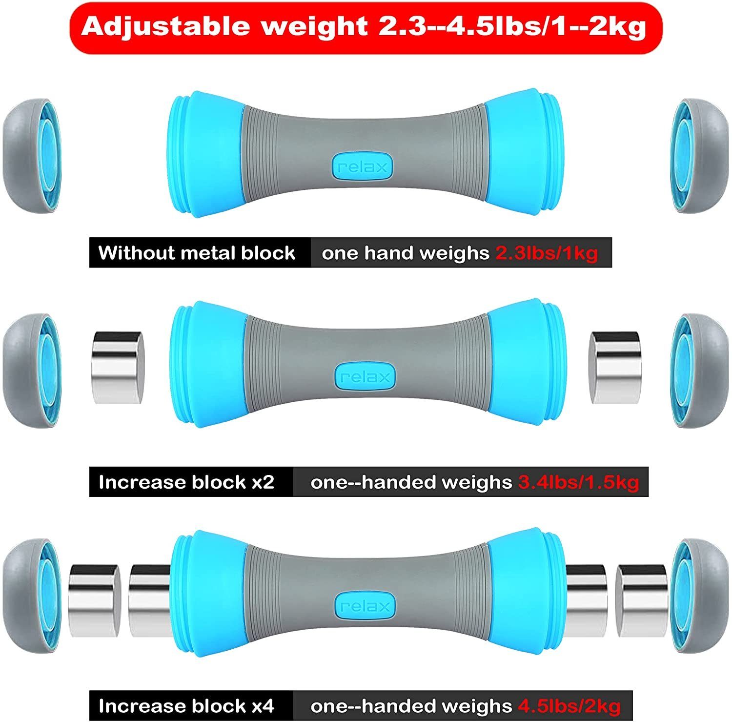 Technofit Kurzhantel Gymnastik 2 bis zu Kurzhantel für für Gewicht Aerobic Gewichte kg