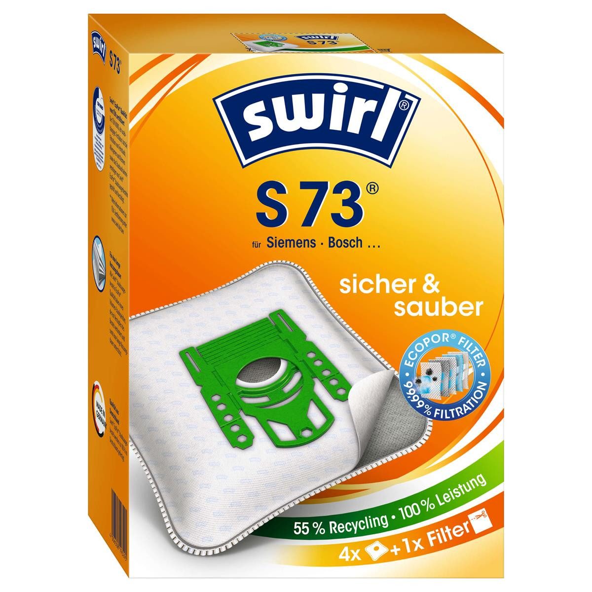 Staubsaugerbeutel Swirl S 73 MP Plus AirSpace Staubsaugerbeutel Staubbeutel Microvlies
