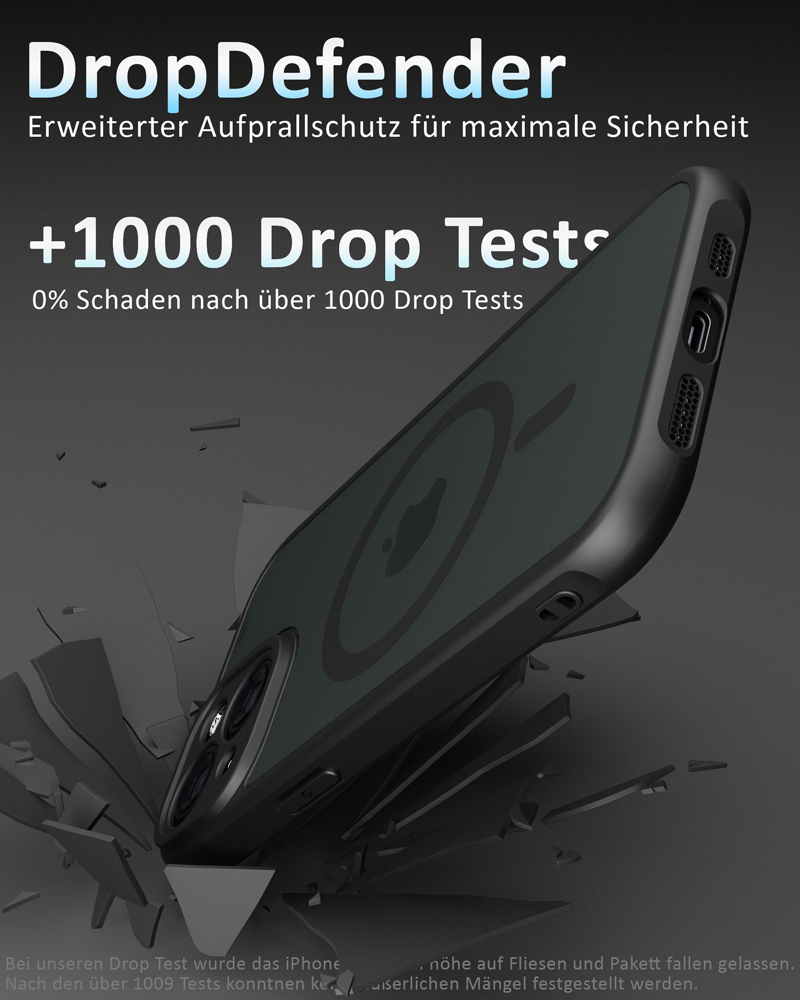 GreenHec Handyhülle Hülle iPhone 17 16 15 14 13 12 11 Pro Max 16e 17e Air MagSafe Magnetic 6.1 Zoll, Magnetisch Cover Schwarz Matt Black Case Bumper Schutzhülle Handyhülle