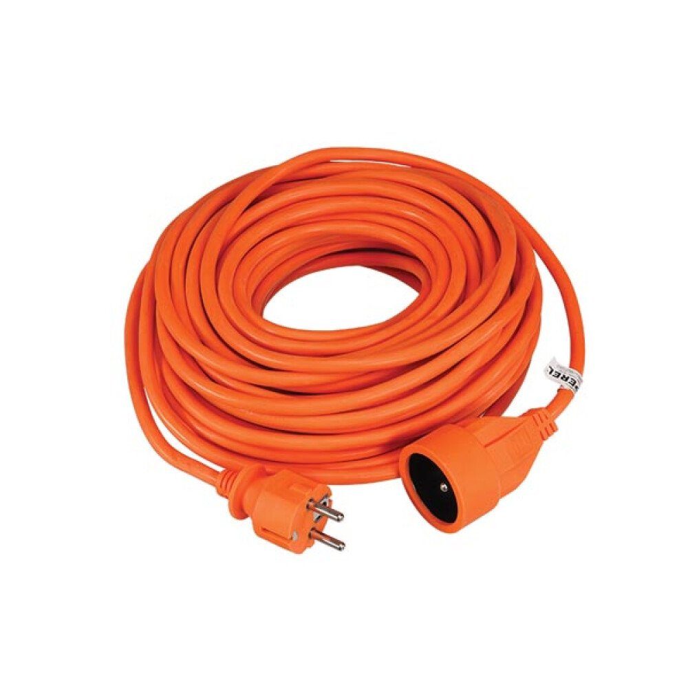 PEREL Verlängerungskabel 20 m orange stecker-typ e (französisches system) Verlängerungskabel