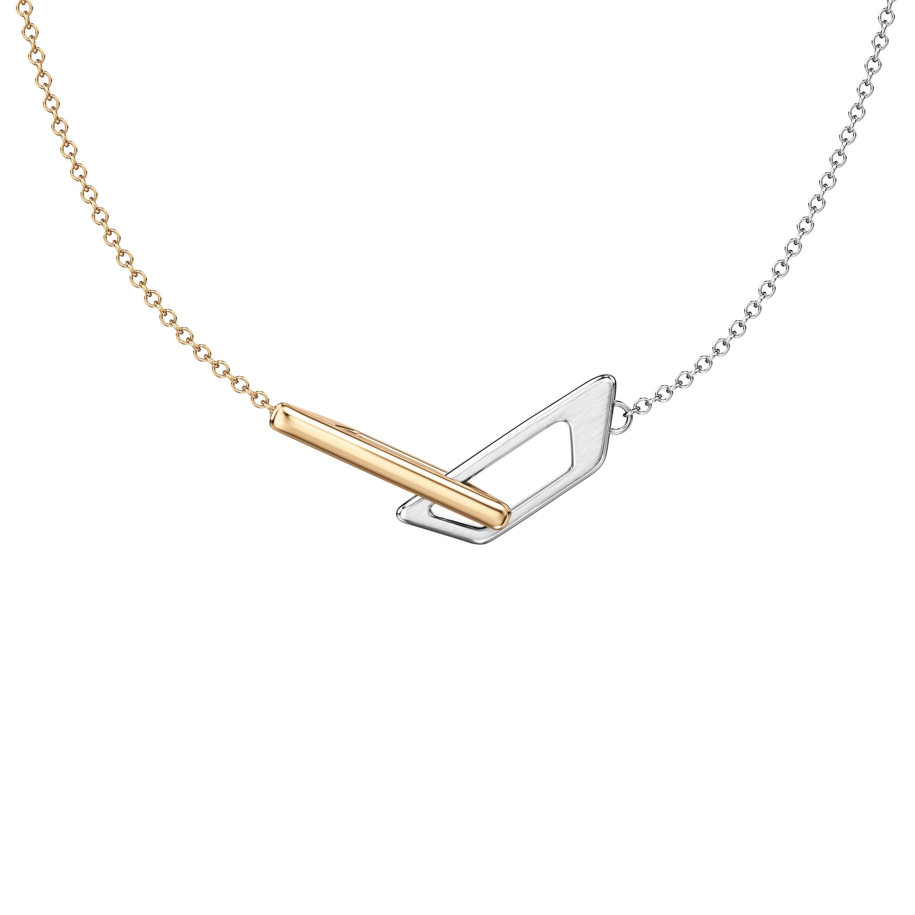 Kette mit Anhänger Schmuck Geschenk Edelstahl Halsschmuck Halskette D Logo