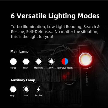 Klarus LED Taschenlampe E5 470 Lumen - Multifunktions-EDC Taschenlampe